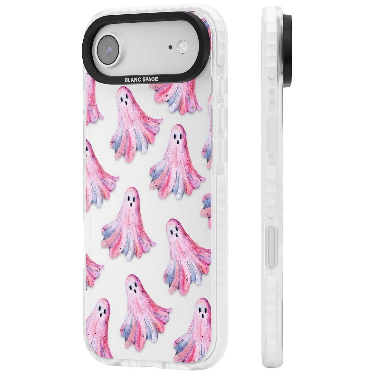 Pink Ghosts iPhone Air Impact Clear Phone Case side