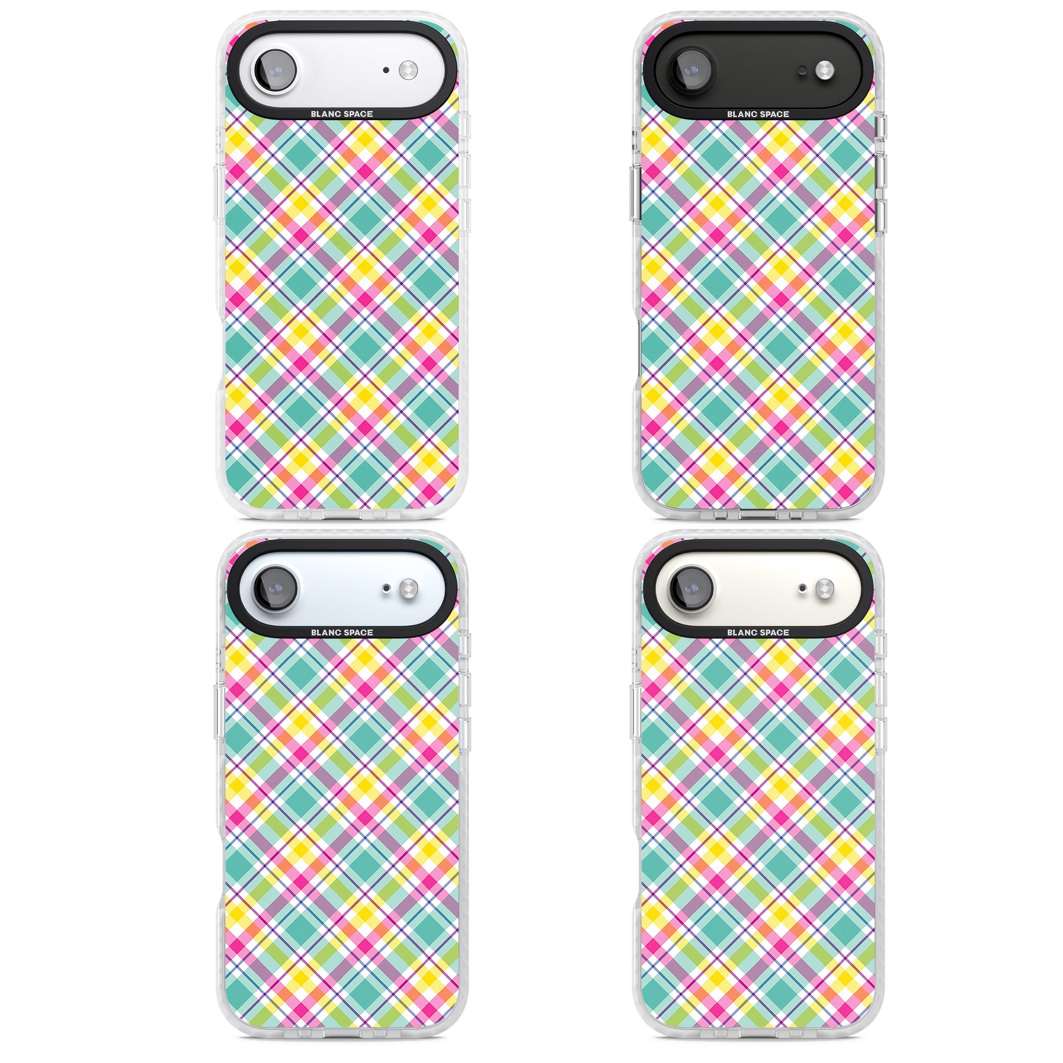 Crosshatch Plaid iPhone 17 Air Impact Clear Phone Case APT Impact Protection