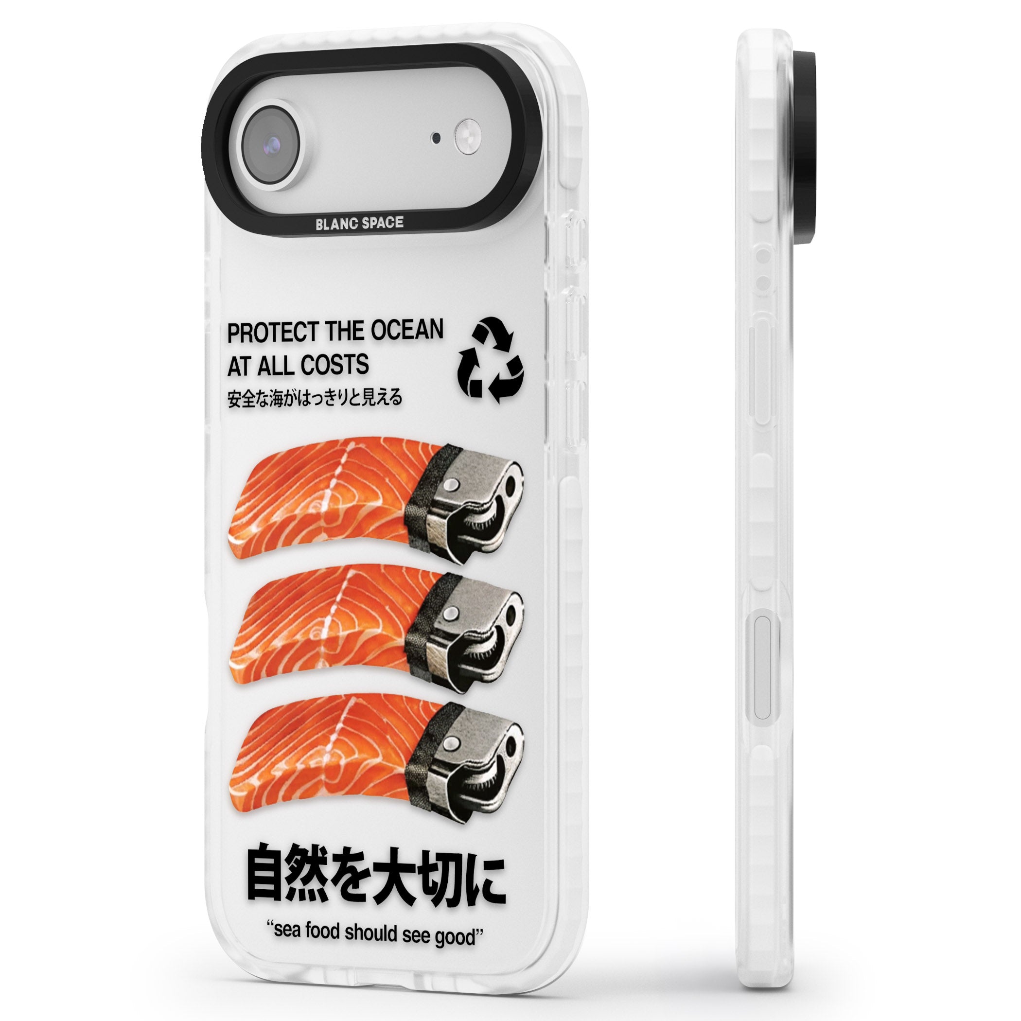 Protect The Ocean iPhone 17 Air Impact Clear Phone Case Side Profile