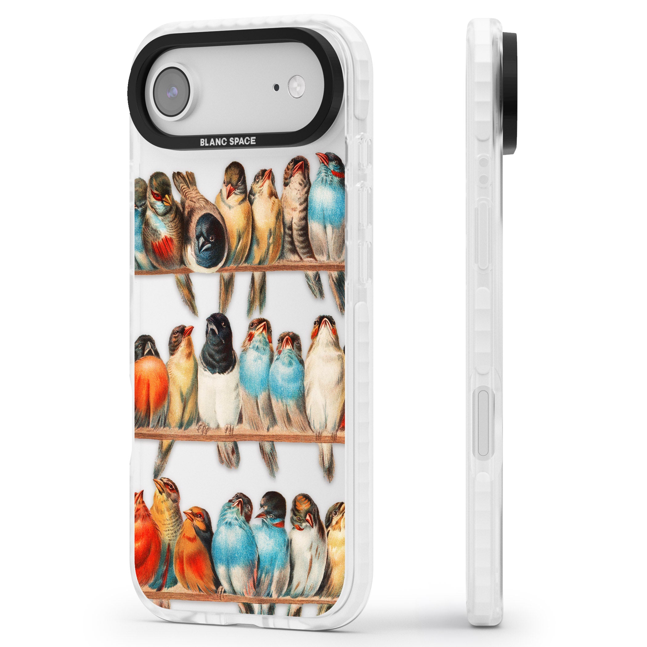 A Perch Of Birds iPhone 17 Air Impact Clear Phone Case Side Profile