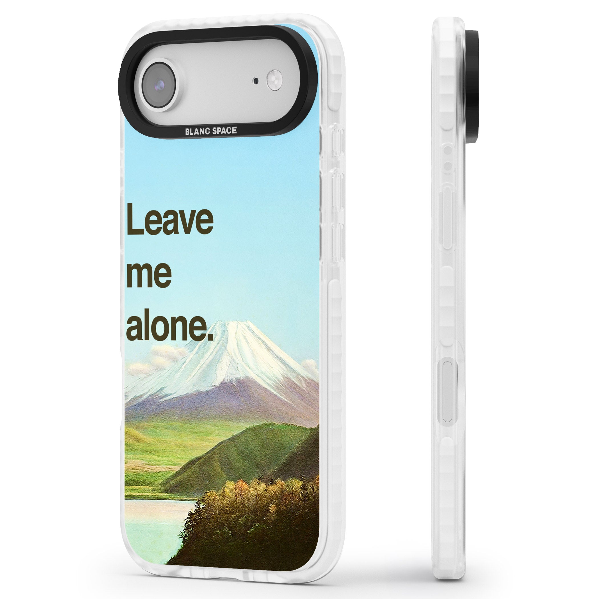 Leave Me Alone iPhone 17 Air Impact Clear Phone Case Side Profile