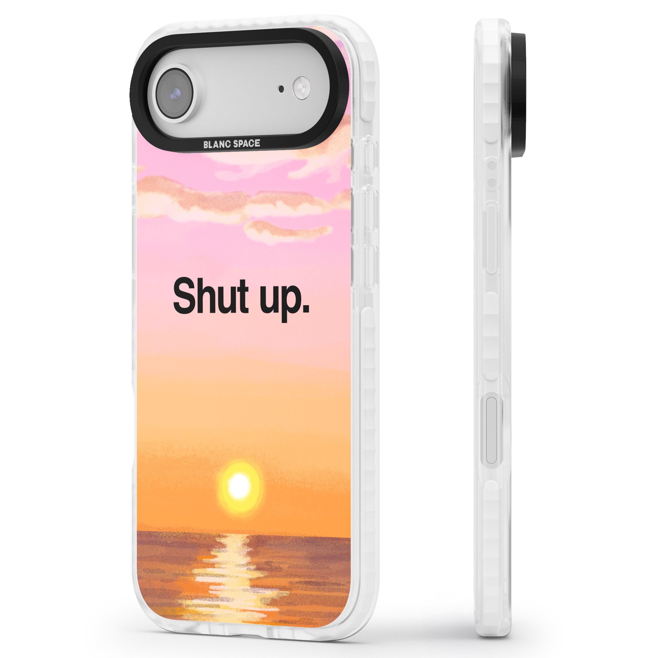 Shut Up iPhone 17 Air Impact Clear Phone Case Side Profile