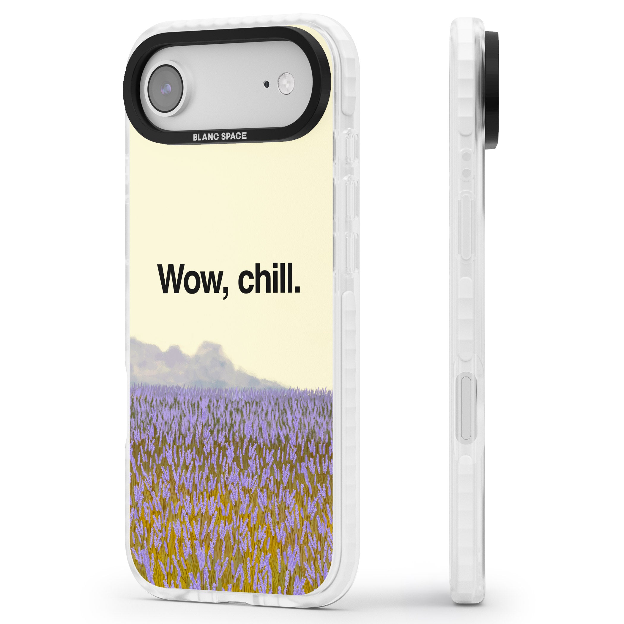 Wow, Chill iPhone 17 Air Impact Clear Phone Case Side Profile