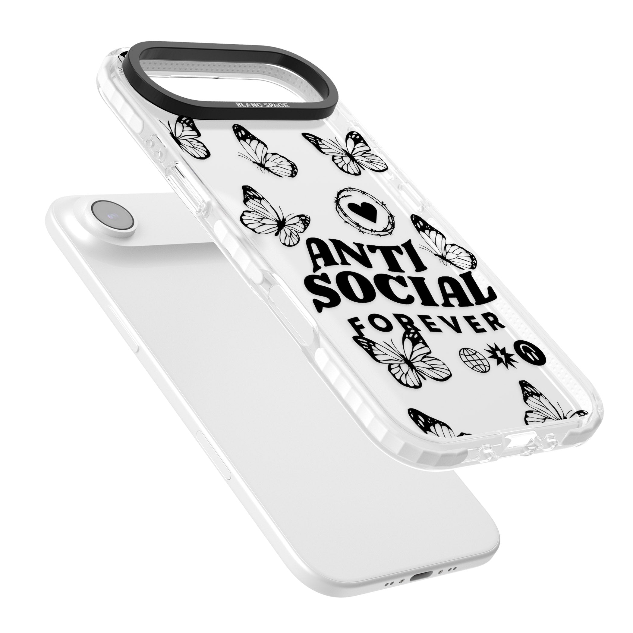 Anti Social Forever iPhone 17 Air Impact Clear Phone Case Colours
