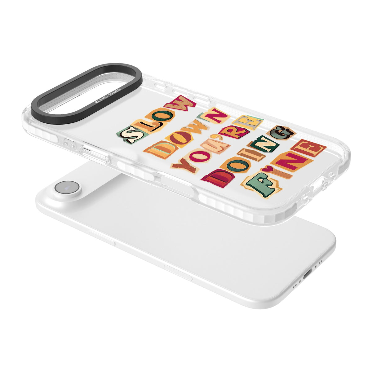 Slow Down You're Doing Fine iPhone Air Impact Clear Phone Case angled