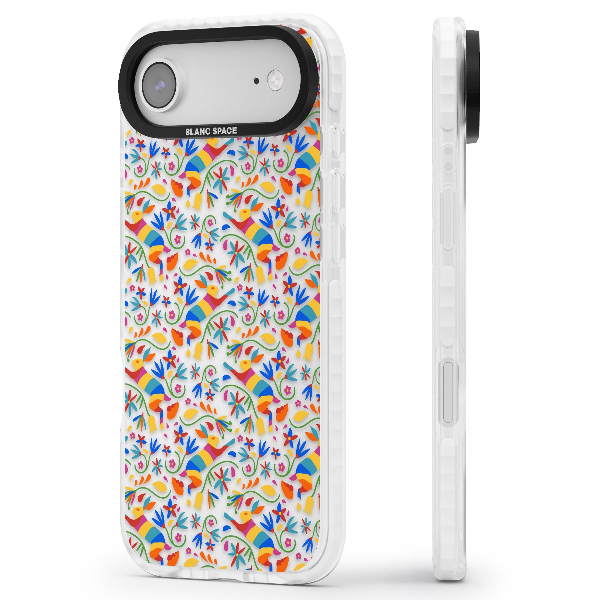 Vibrant Floral Mosaic iPhone 17 Air Impact Clear Phone Case Side Profile