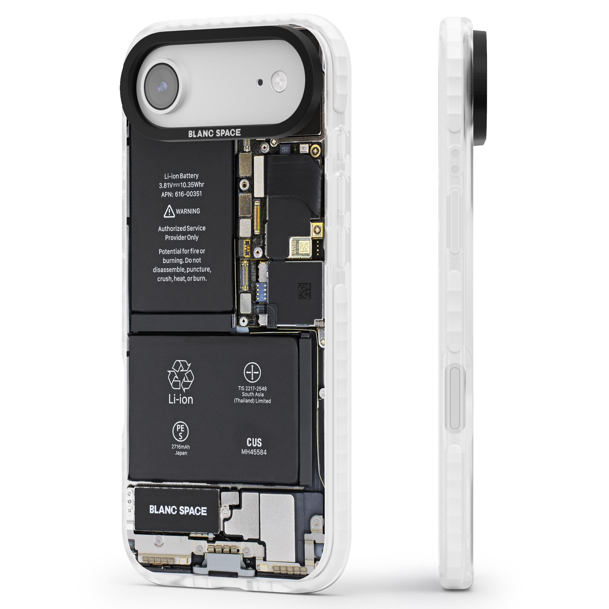 Circuit Board Standard iPhone 17 Air Impact Clear Phone Case Side Profile