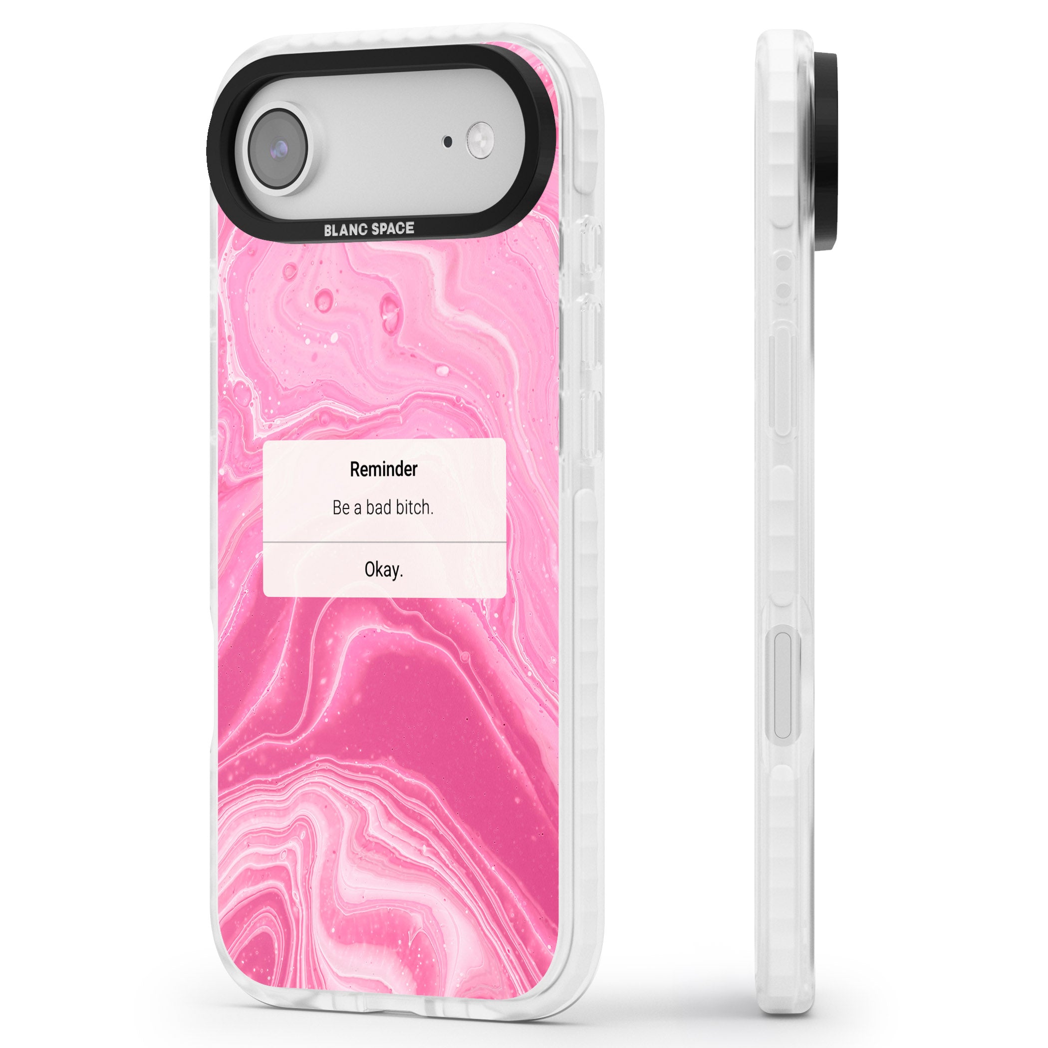 Bad Bitch Reminder iPhone 17 Air Impact Clear Phone Case Side Profile