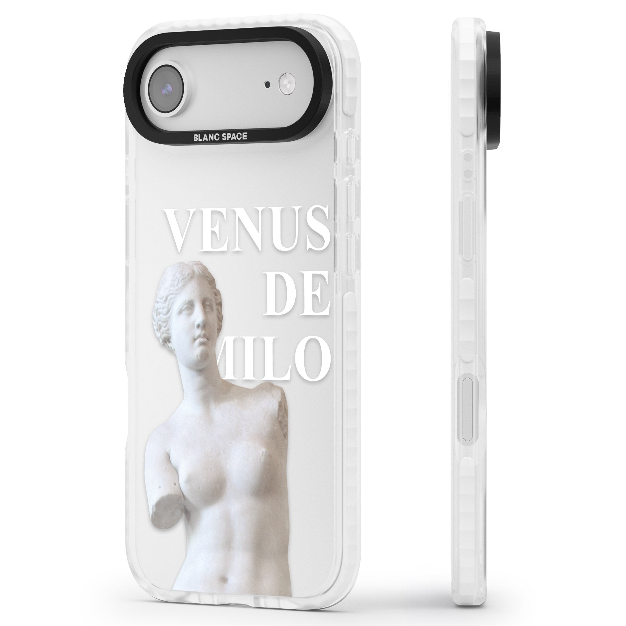 Venus De Milo Cutout iPhone 17 Air Impact Clear Phone Case Side Profile