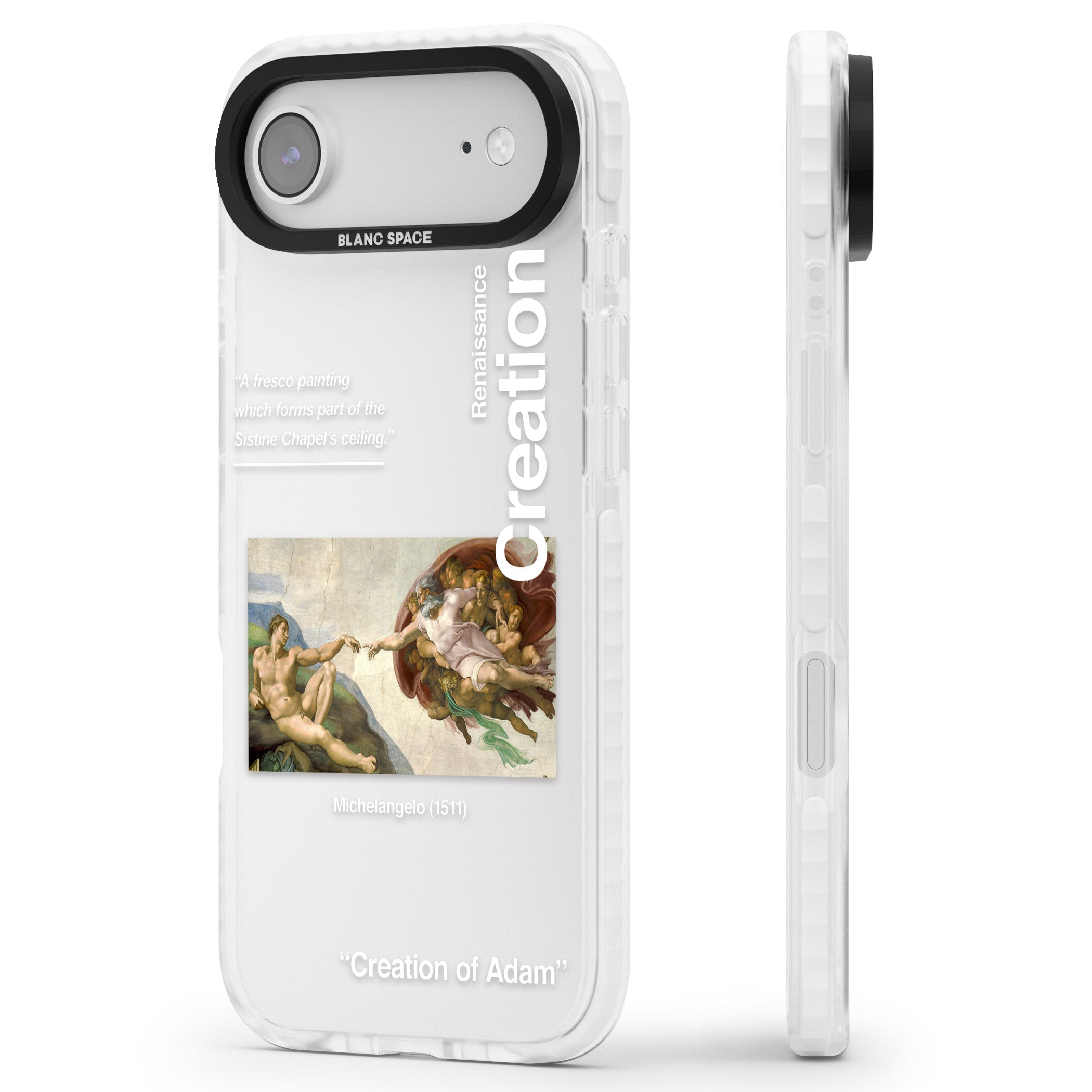 Creation Of Adam Michelangelo iPhone 17 Air Impact Clear Phone Case Side Profile
