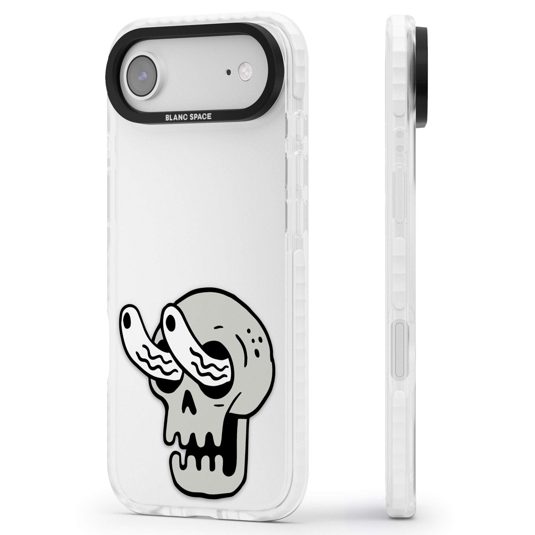 Skull Eyes iPhone 17 Air Impact Clear Phone Case Side Profile
