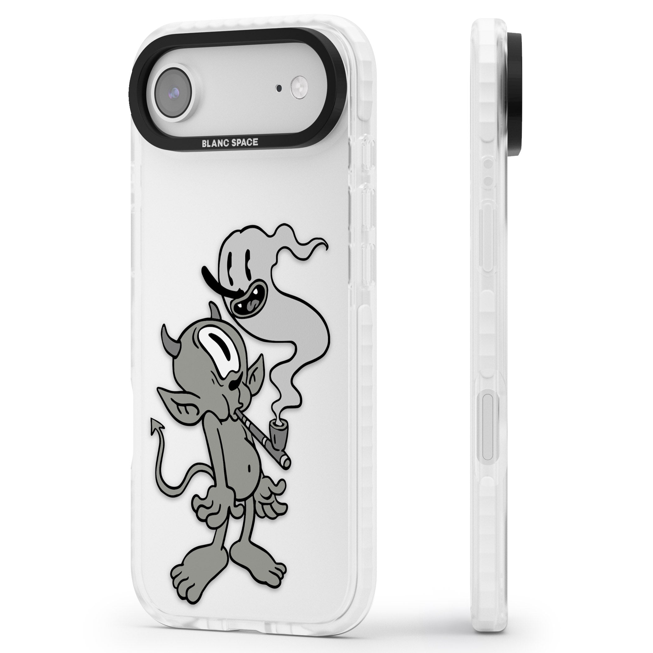Pipe Goblin iPhone 17 Air Impact Clear Phone Case Side Profile