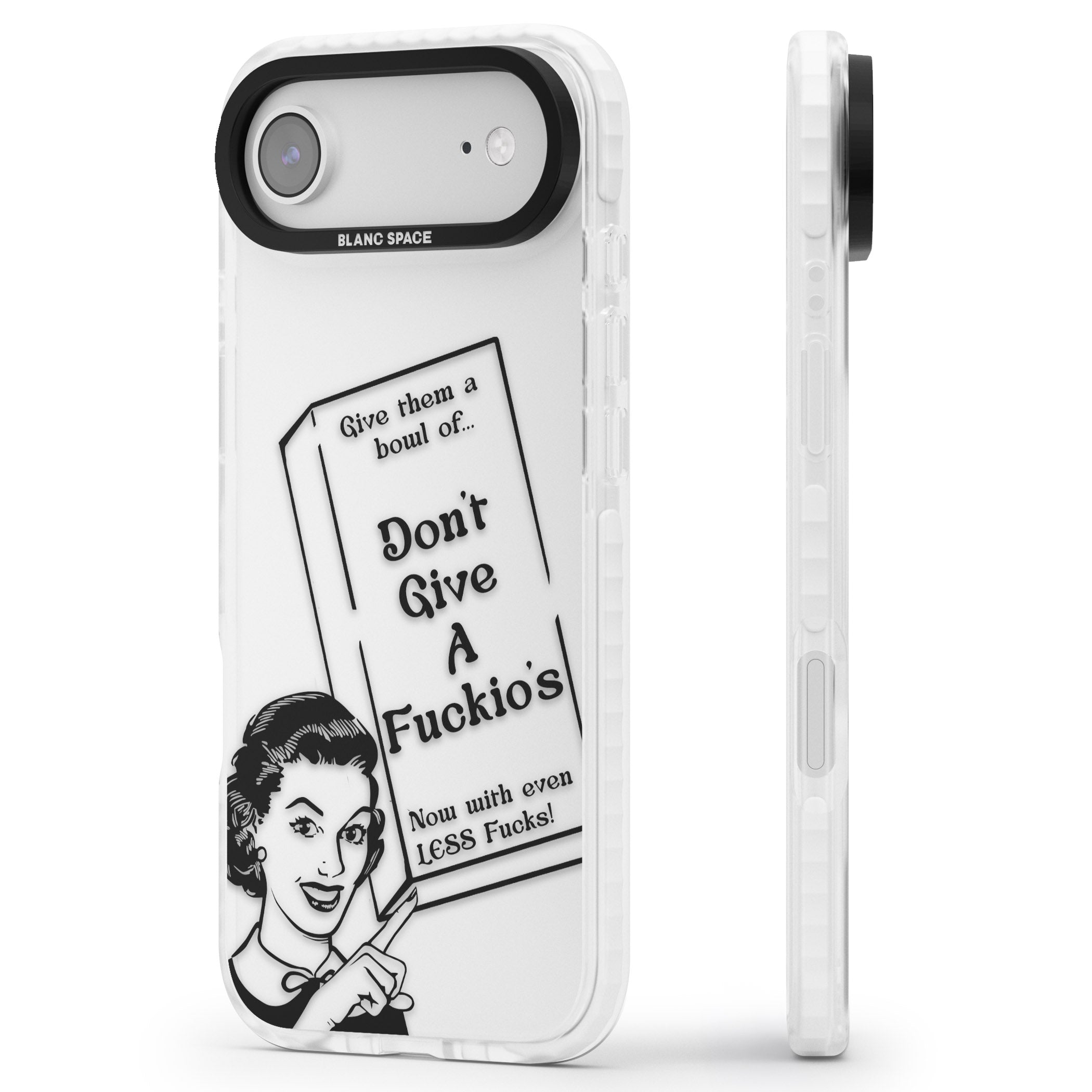 Dont Give A F Ckios Cereal iPhone 17 Air Impact Clear Phone Case Side Profile