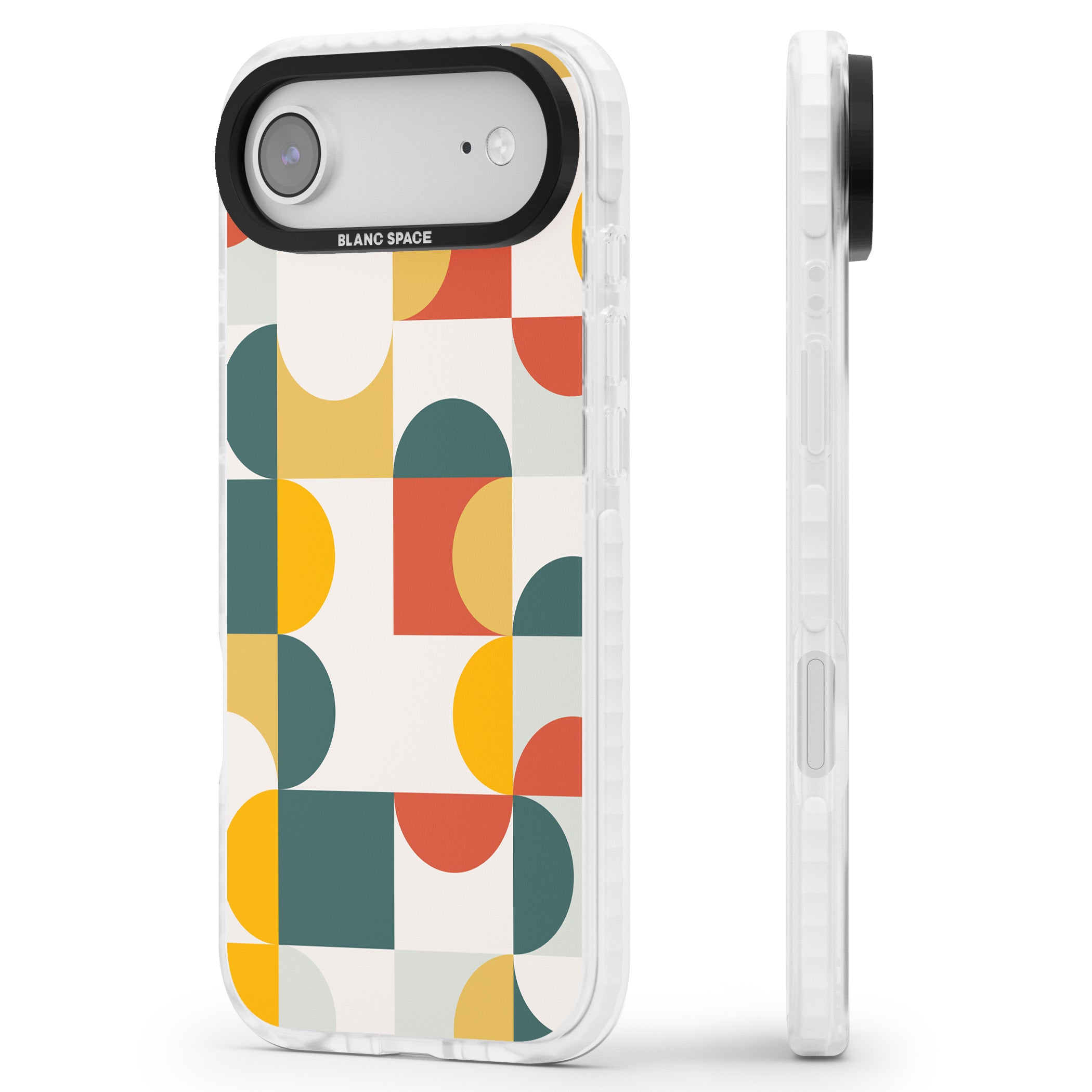 Retro Color Blocks iPhone 17 Air Impact Clear Phone Case Side Profile