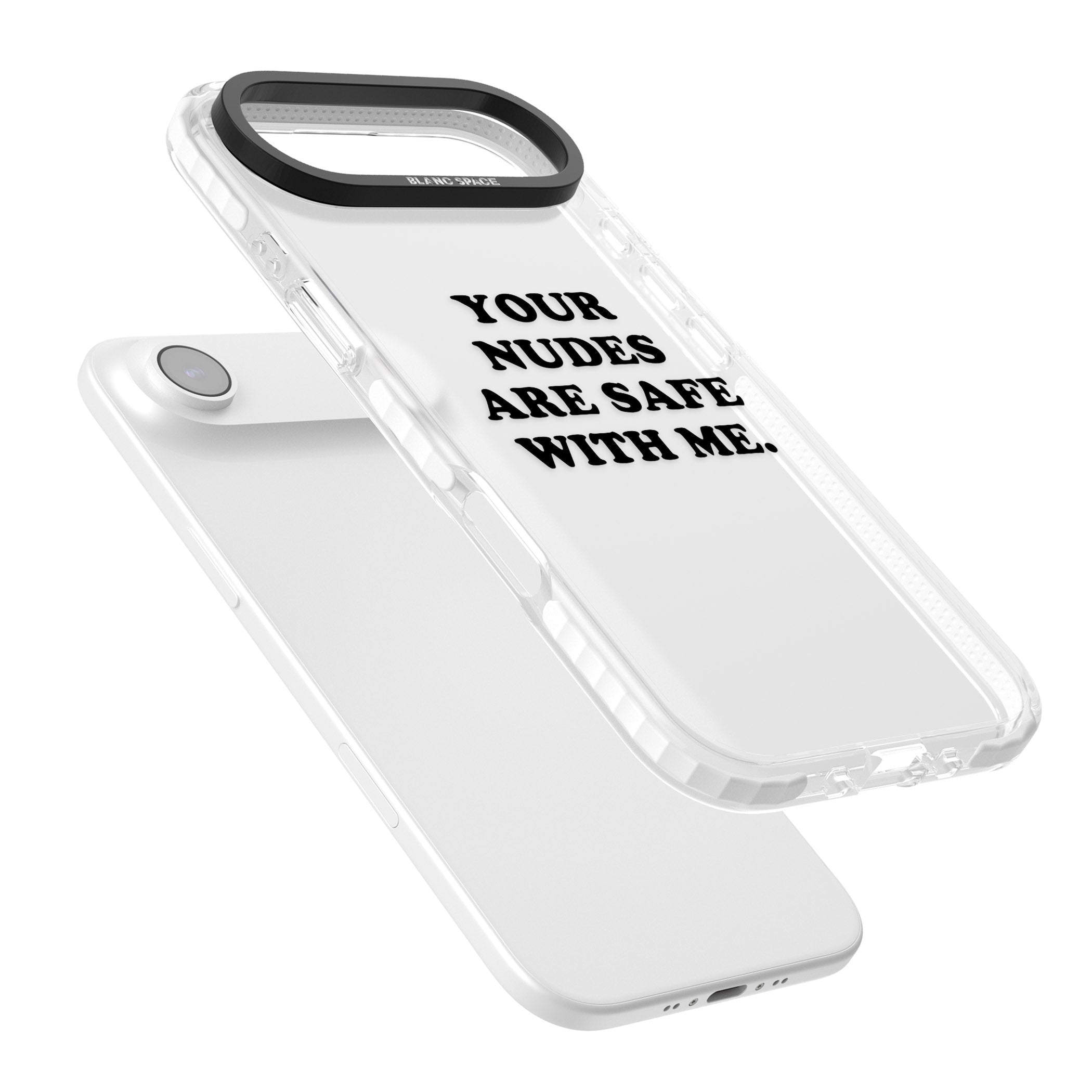 Your Nudes Are Safe Black iPhone 17 Air Impact Clear Phone Case Colours