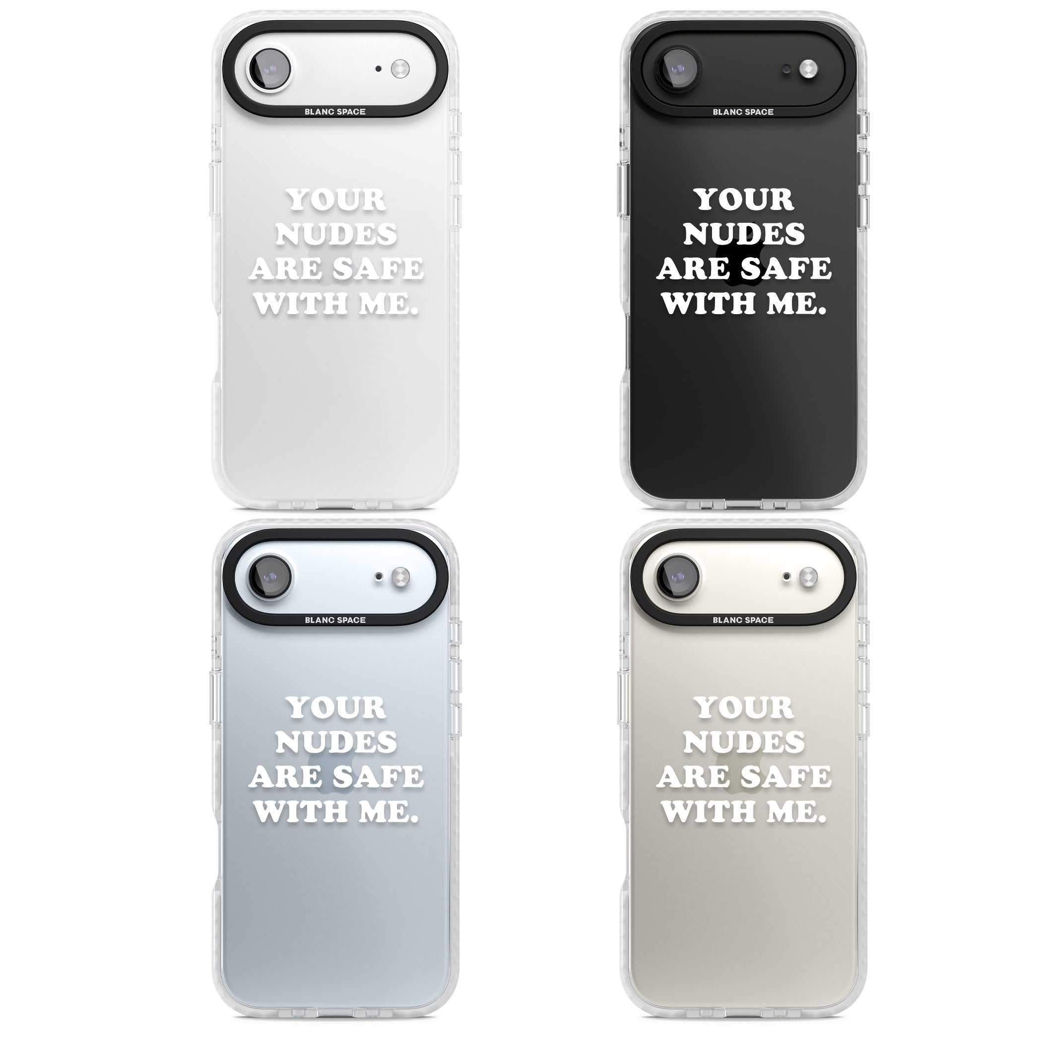 Your Nudes Are Safe White iPhone 17 Air Impact Clear Phone Case APT Impact Protection