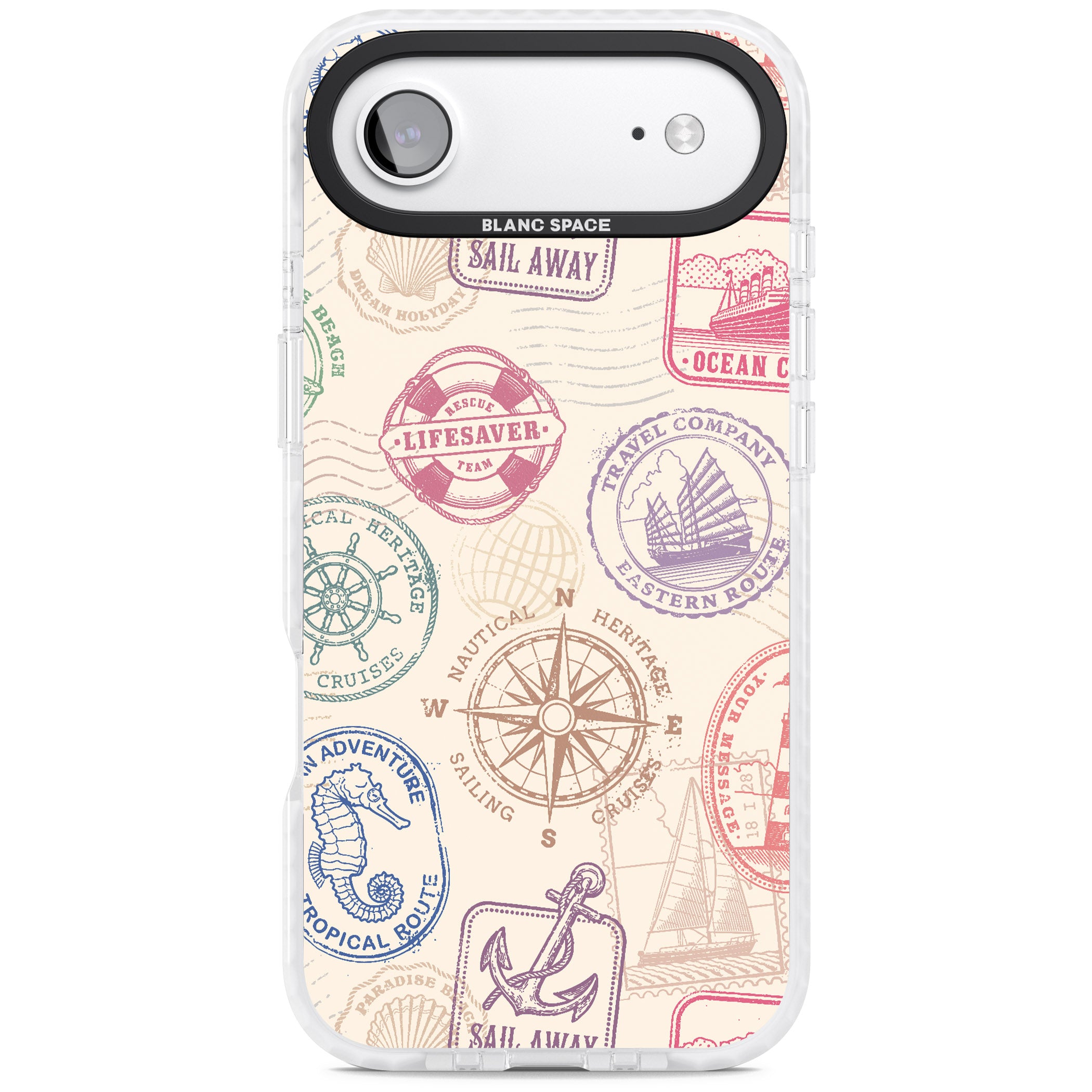 Nautical Stamps iPhone 17 Air Impact Clear Phone Case