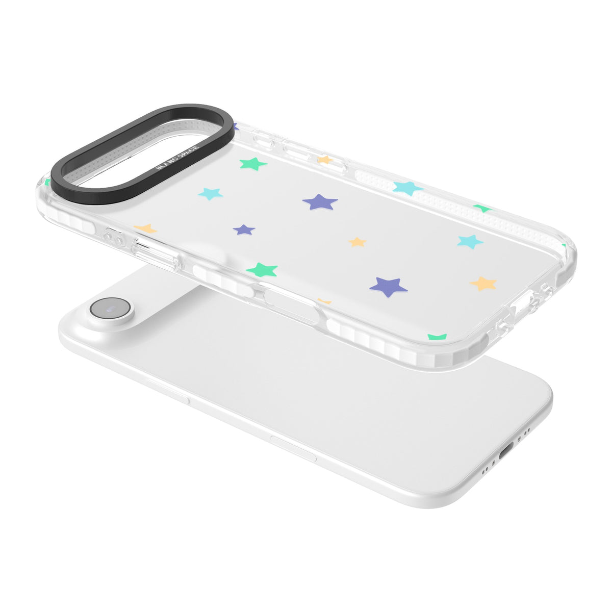 Pastel Star Pattern iPhone Air Impact Clear Phone Case angled