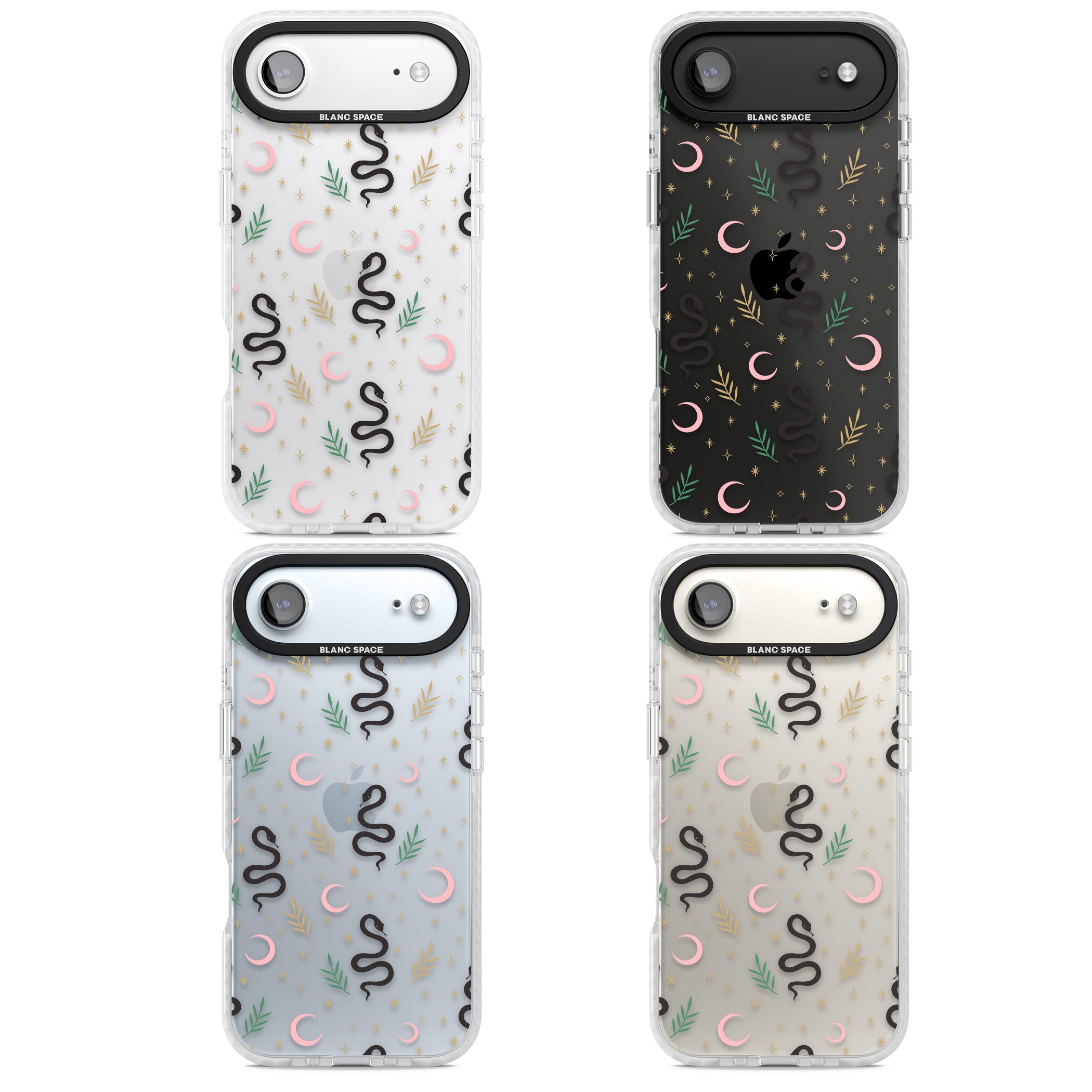 Snake & Moon Pattern iPhone 17 Air Impact Clear Phone Case APT Impact Protection