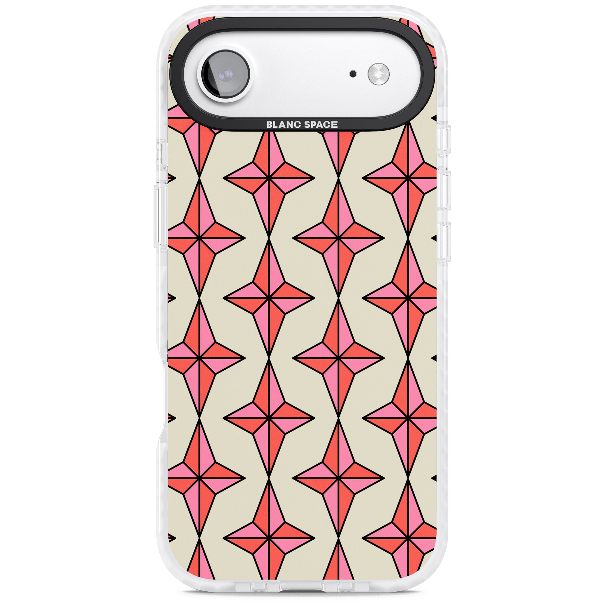 Rose Stars Pattern iPhone 17 Air Impact Clear Phone Case