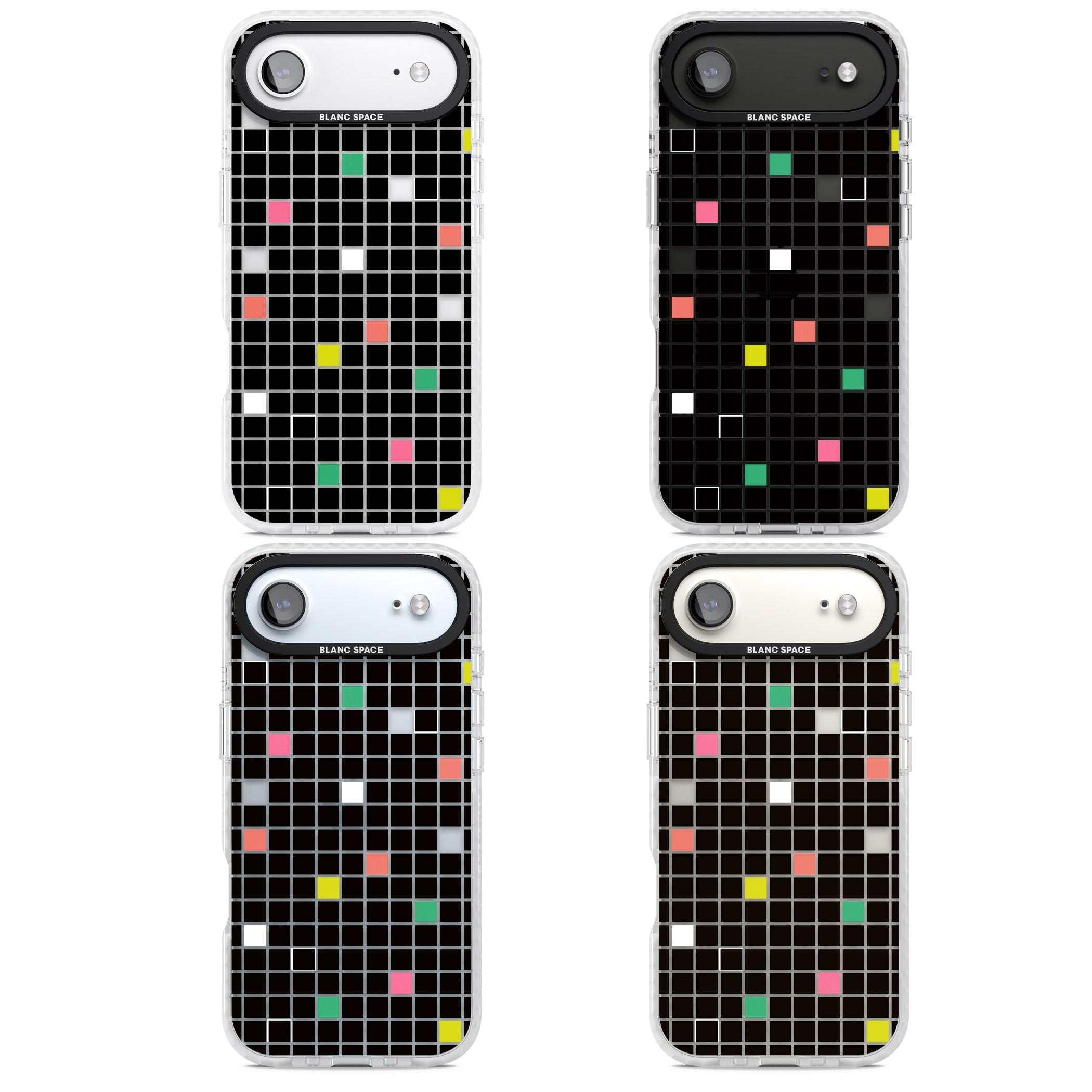 Vibrant Black Geometric Grid iPhone 17 Air Impact Clear Phone Case APT Impact Protection