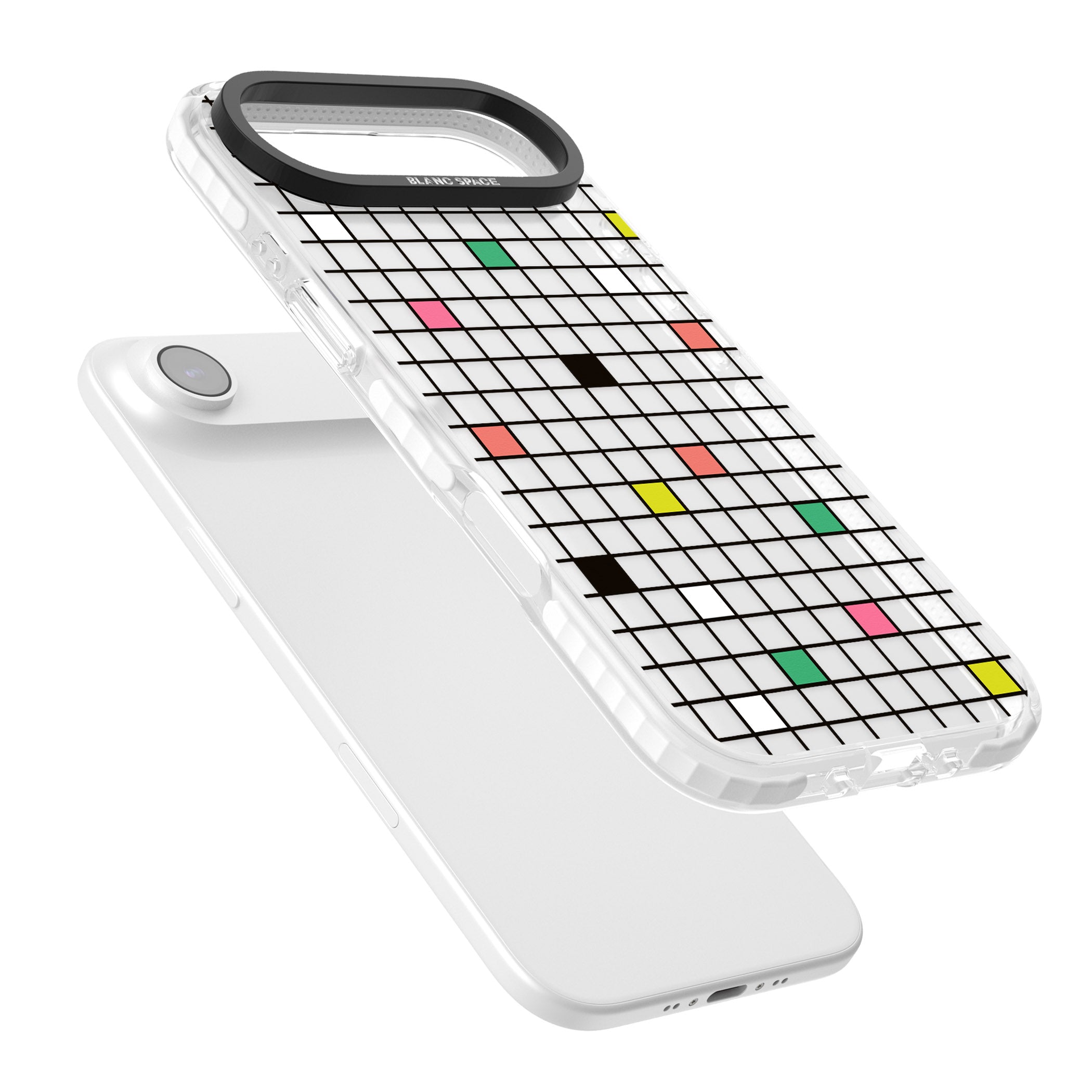 Vibrant Clear Geometric Grid iPhone 17 Air Impact Clear Phone Case Colours