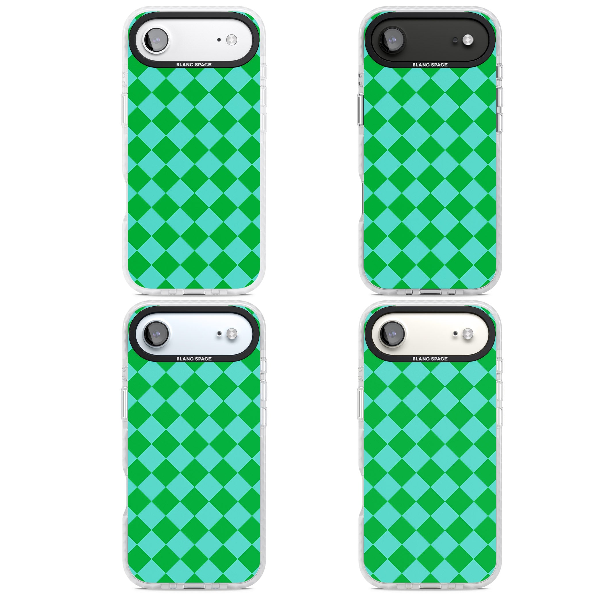Retro Green Diamond Plaid iPhone 17 Air Impact Clear Phone Case APT Impact Protection