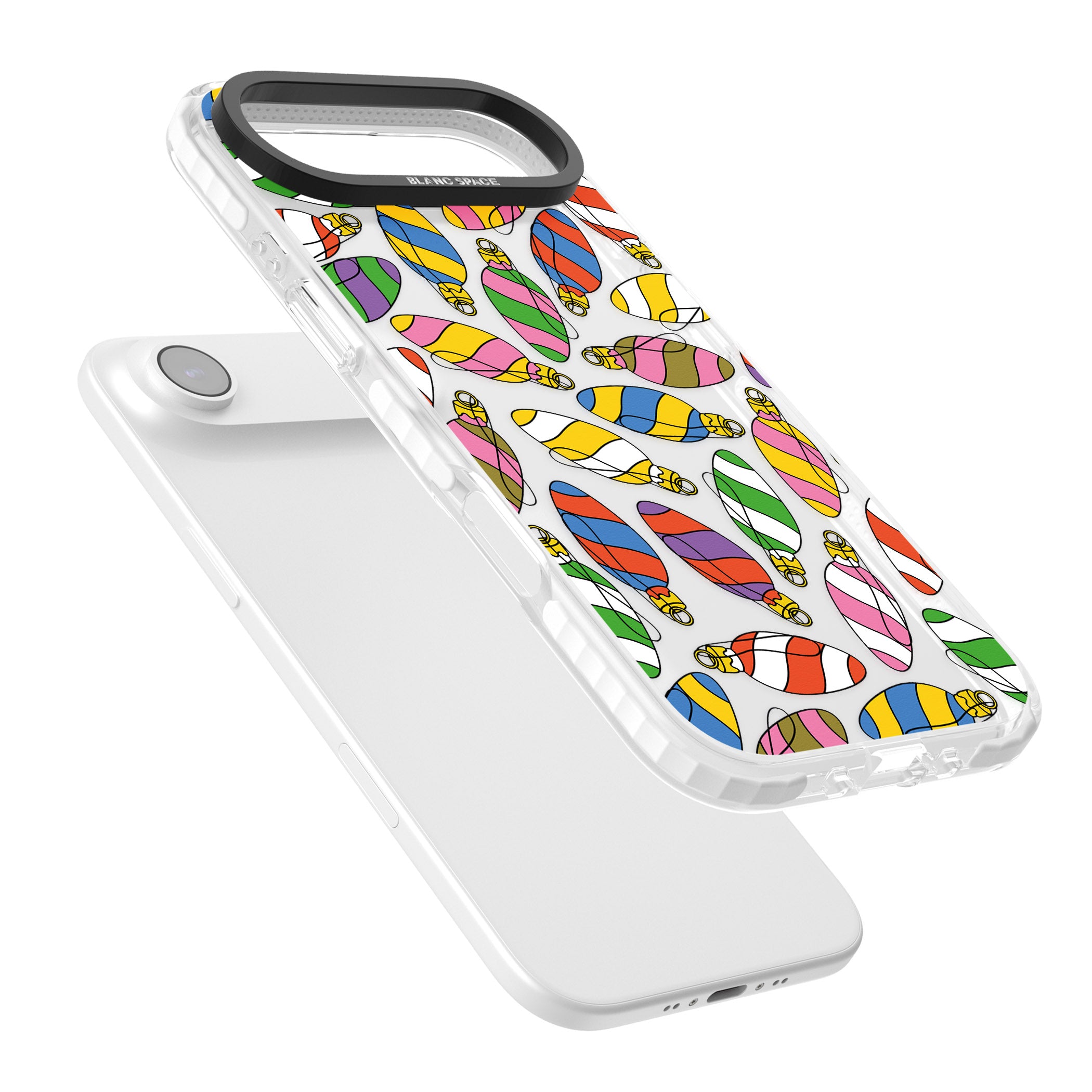 Colourful Holiday Ornaments iPhone 17 Air Impact Clear Phone Case Colours