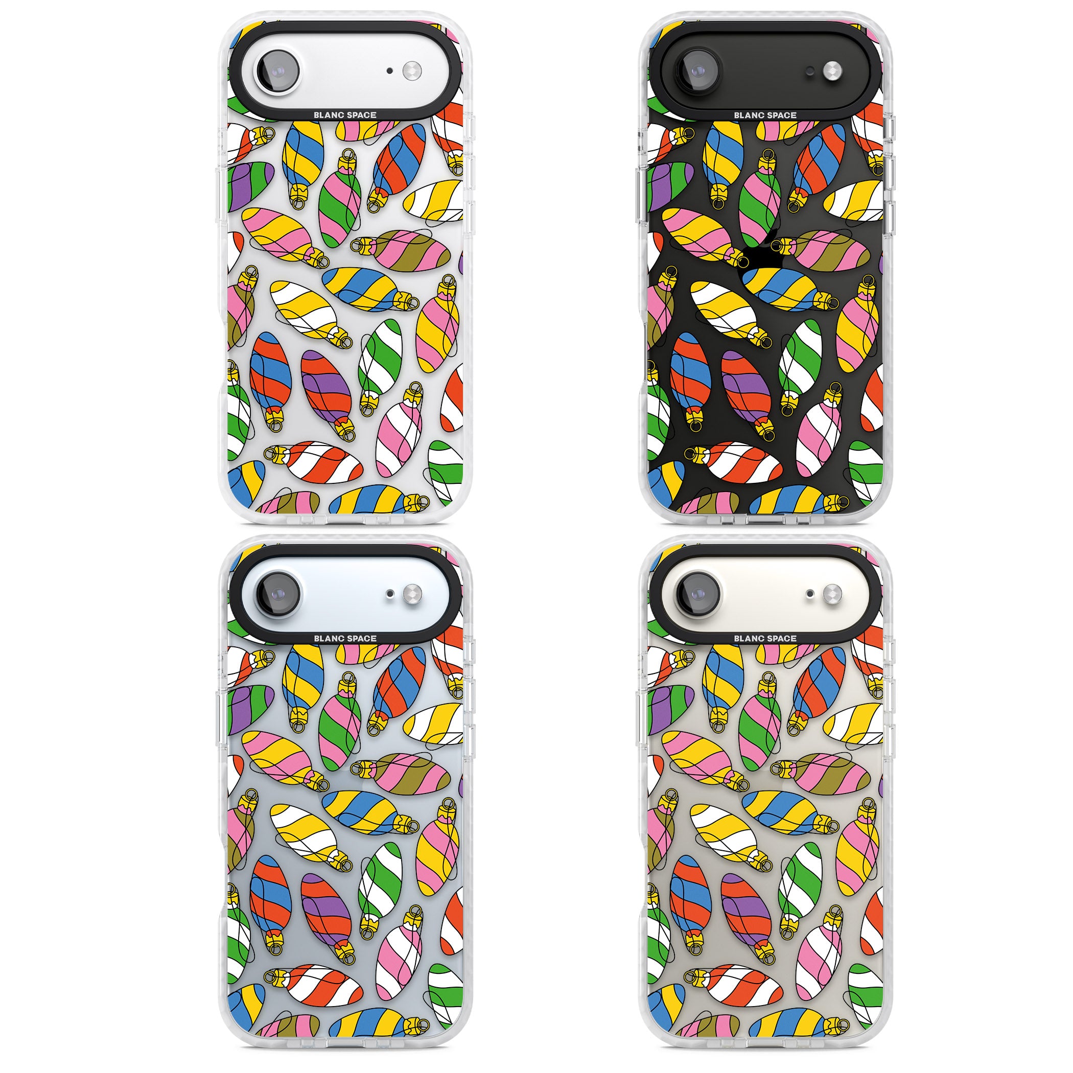 Colourful Holiday Ornaments iPhone 17 Air Impact Clear Phone Case APT Impact Protection