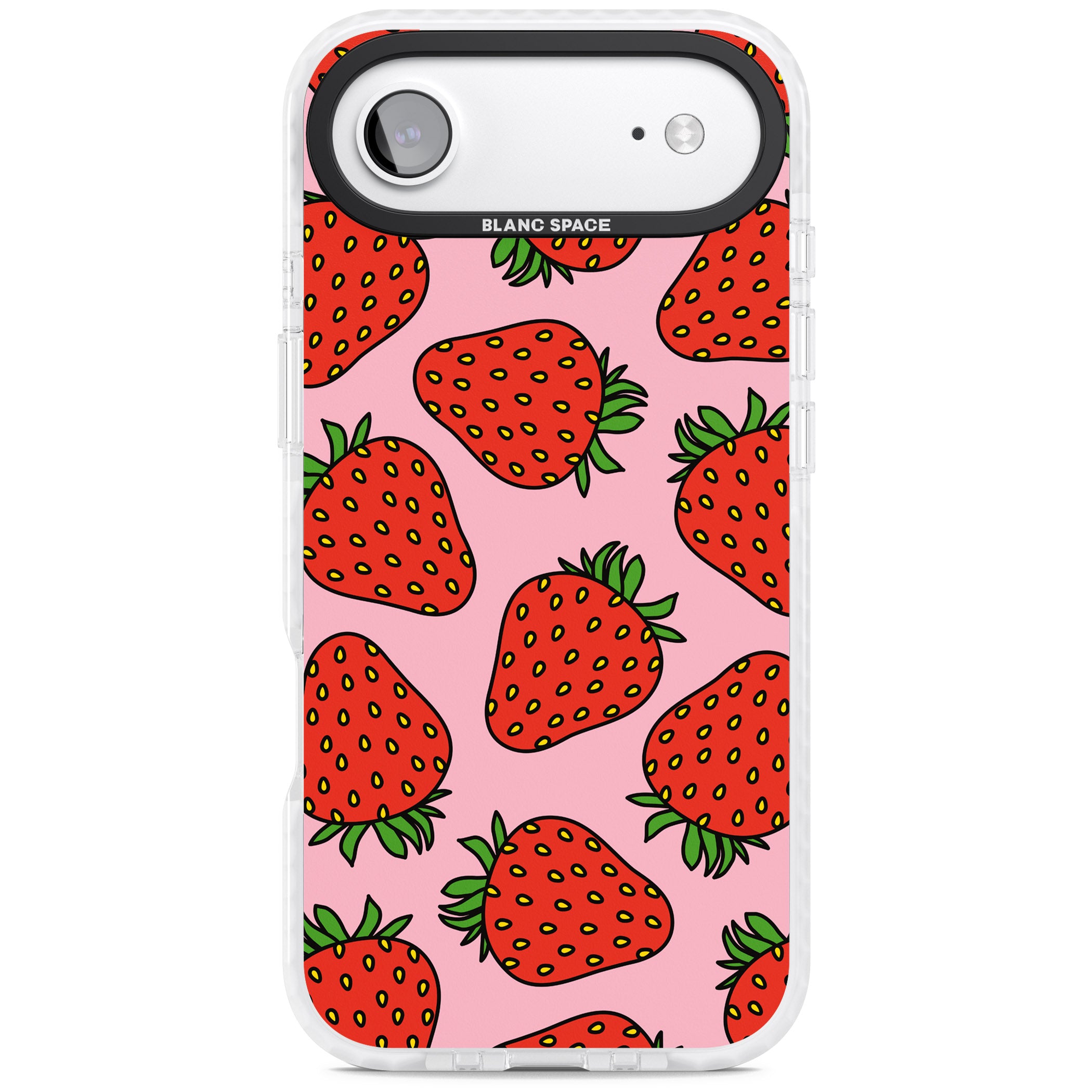 Strawberry Pattern (Pink) iPhone 17 Air Impact Clear Phone Case