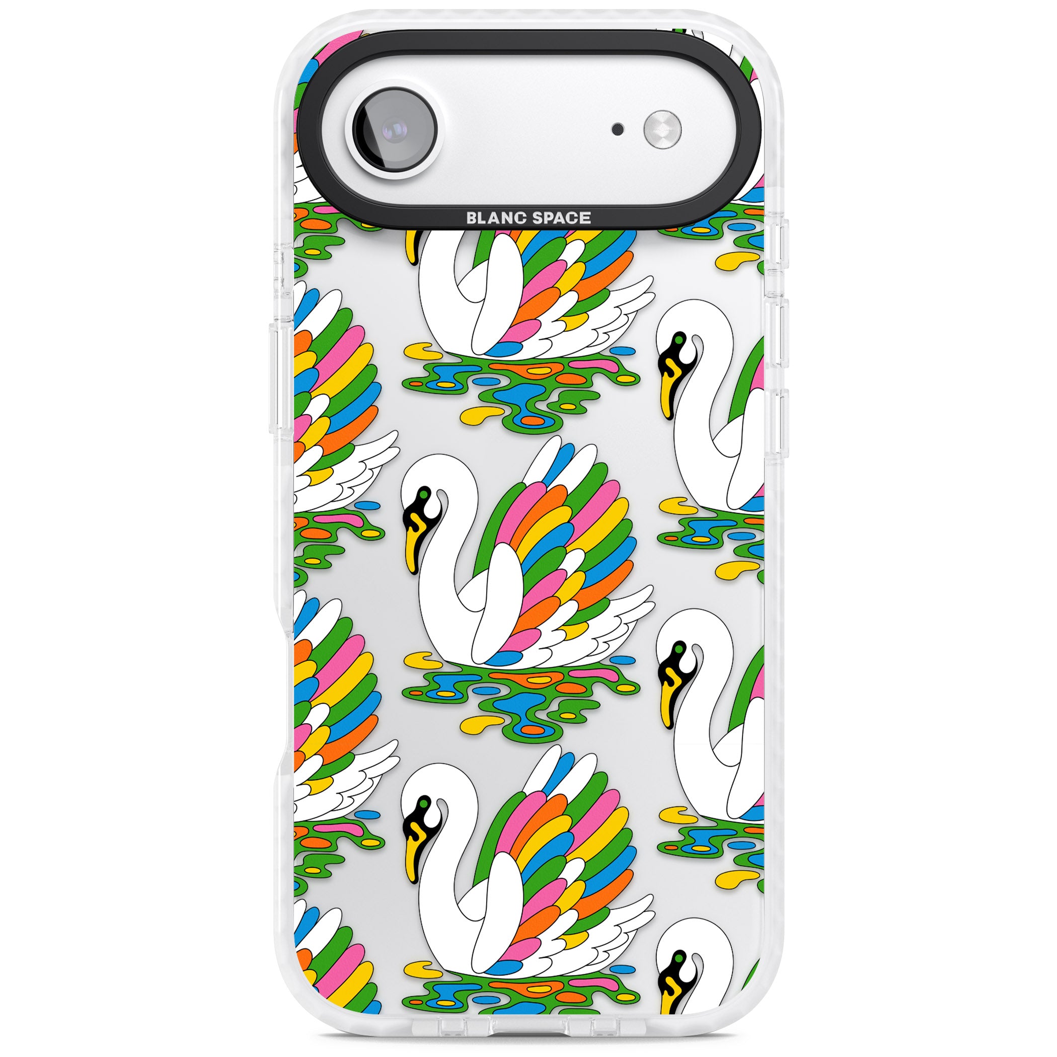 Colourful Swan Pattern iPhone 17 Air Impact Clear Phone Case