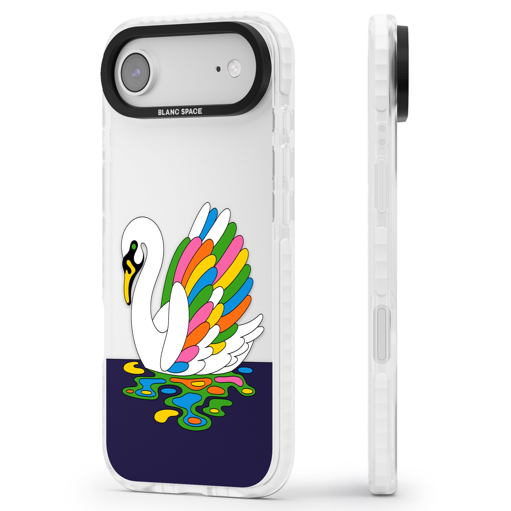 Serene Swan iPhone 17 Air Impact Clear Phone Case Side Profile