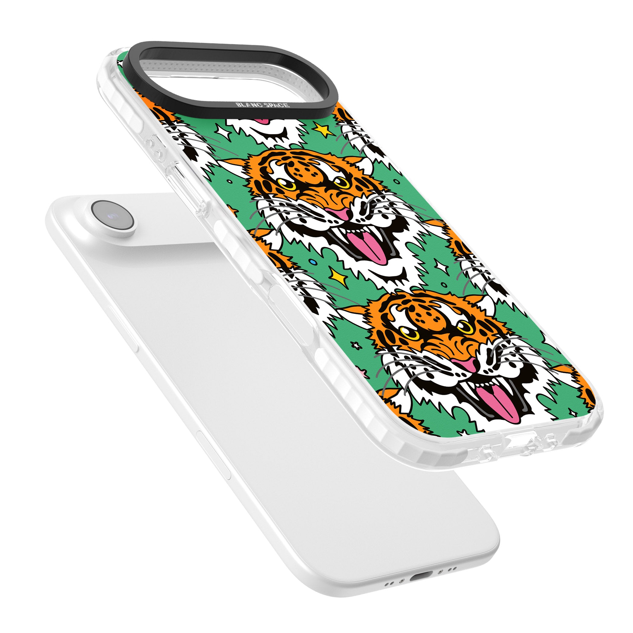 Fierce Jungle Tigers (Green) iPhone 17 Air Impact Clear Phone Case Colours