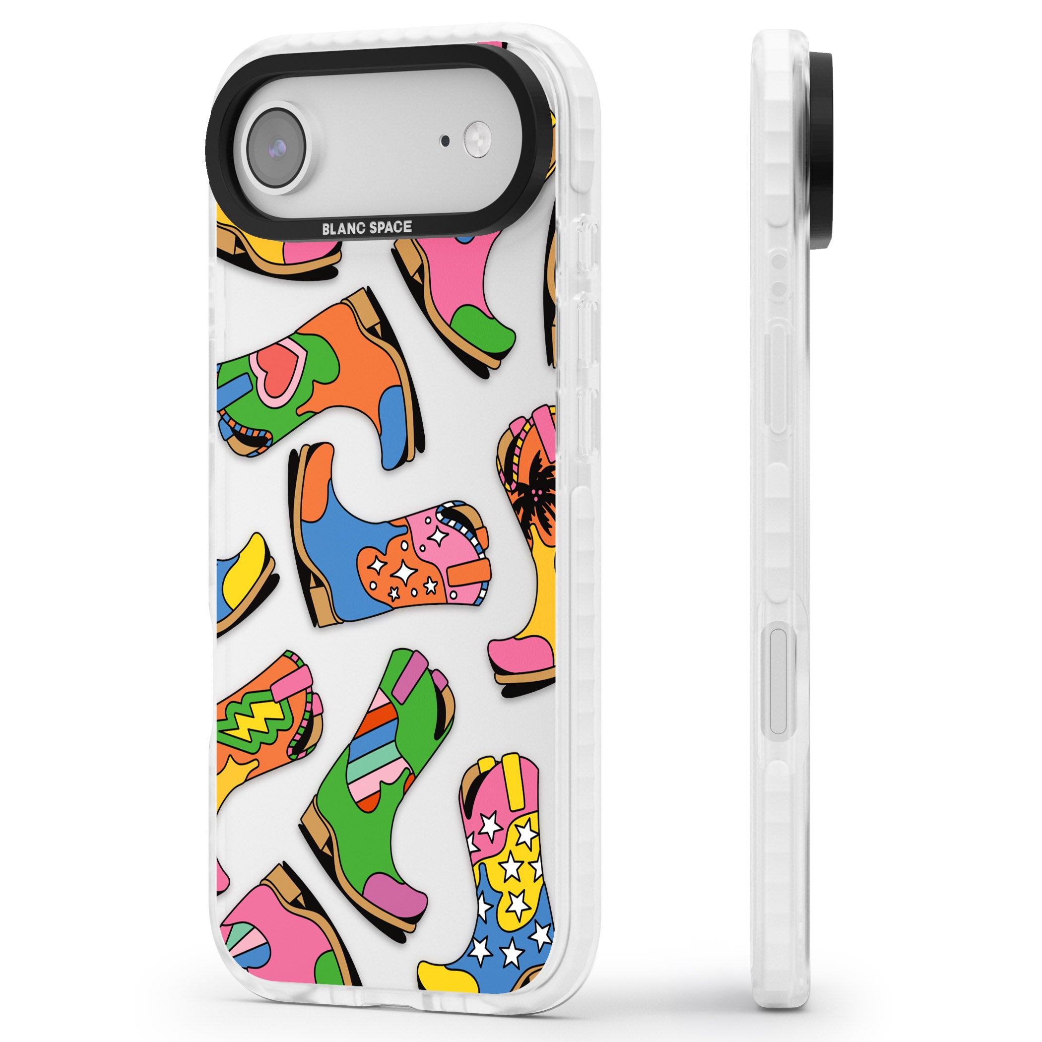 Starburst Boots iPhone 17 Air Impact Clear Phone Case Side Profile