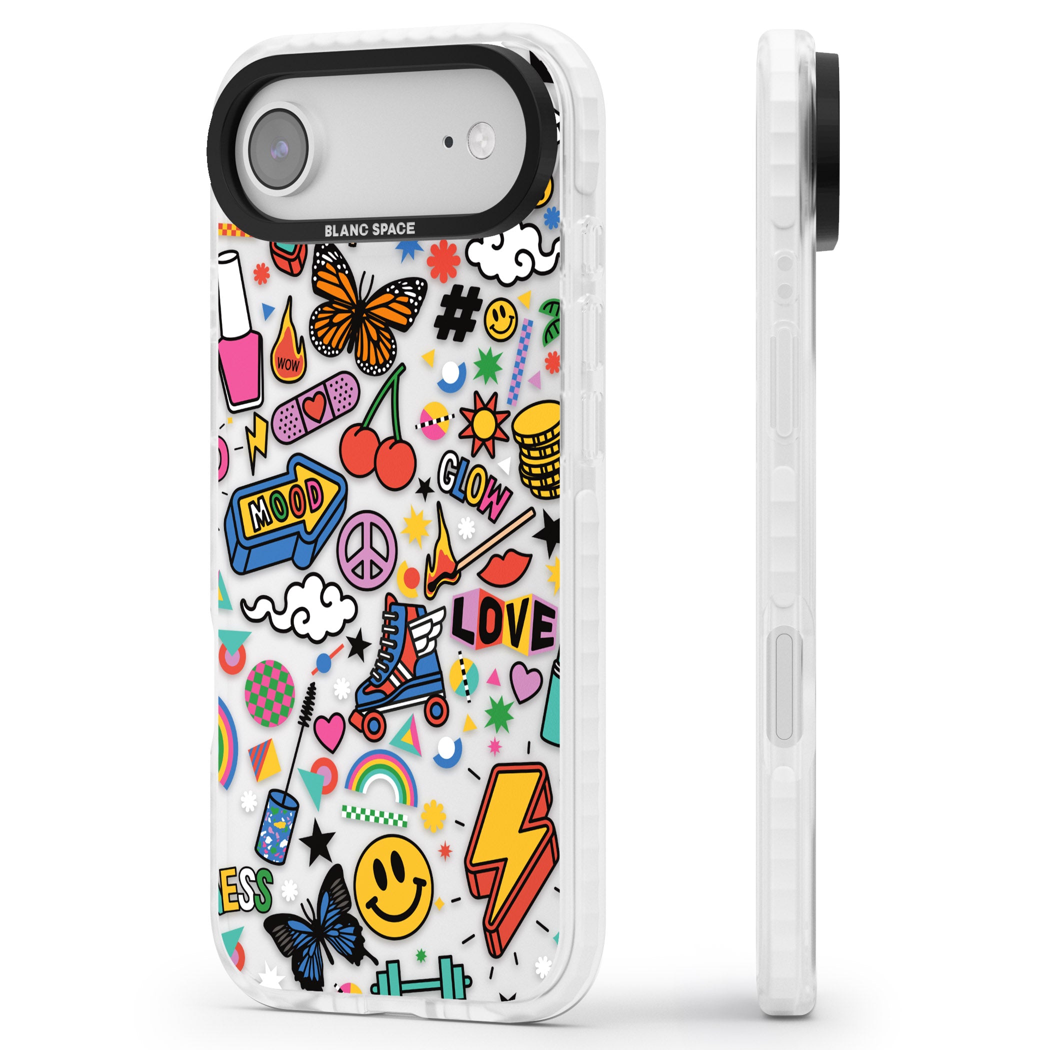 Electric Love iPhone 17 Air Impact Clear Phone Case Side Profile