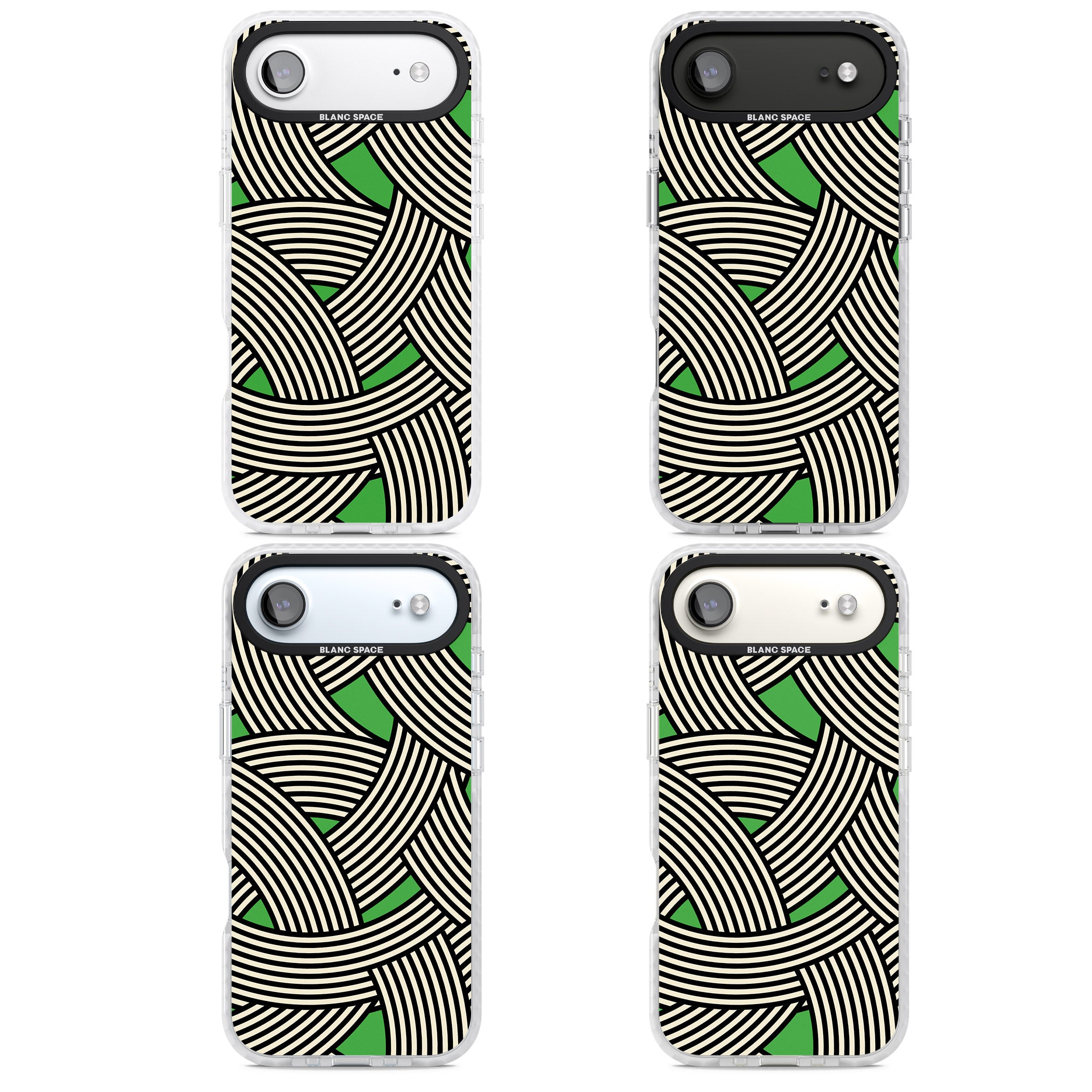 Green Optic Waves iPhone 17 Air Impact Clear Phone Case APT Impact Protection