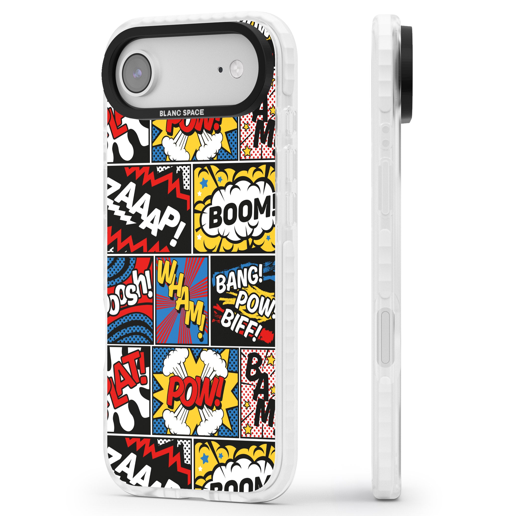 Onomatopoeia iPhone 17 Air Impact Clear Phone Case Side Profile