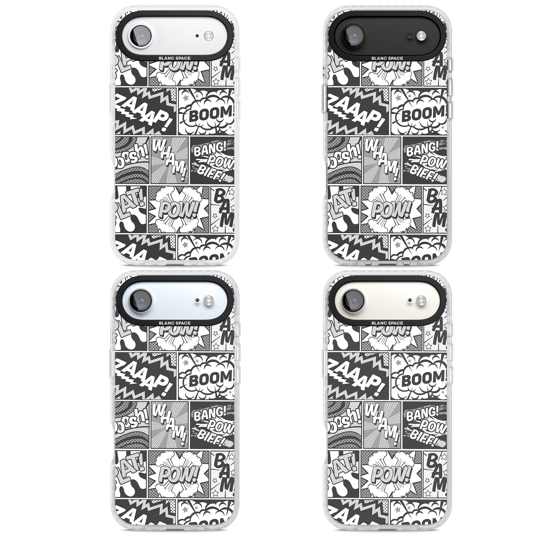 Onomatopoeia (Black & White) iPhone 17 Air Impact Clear Phone Case APT Impact Protection