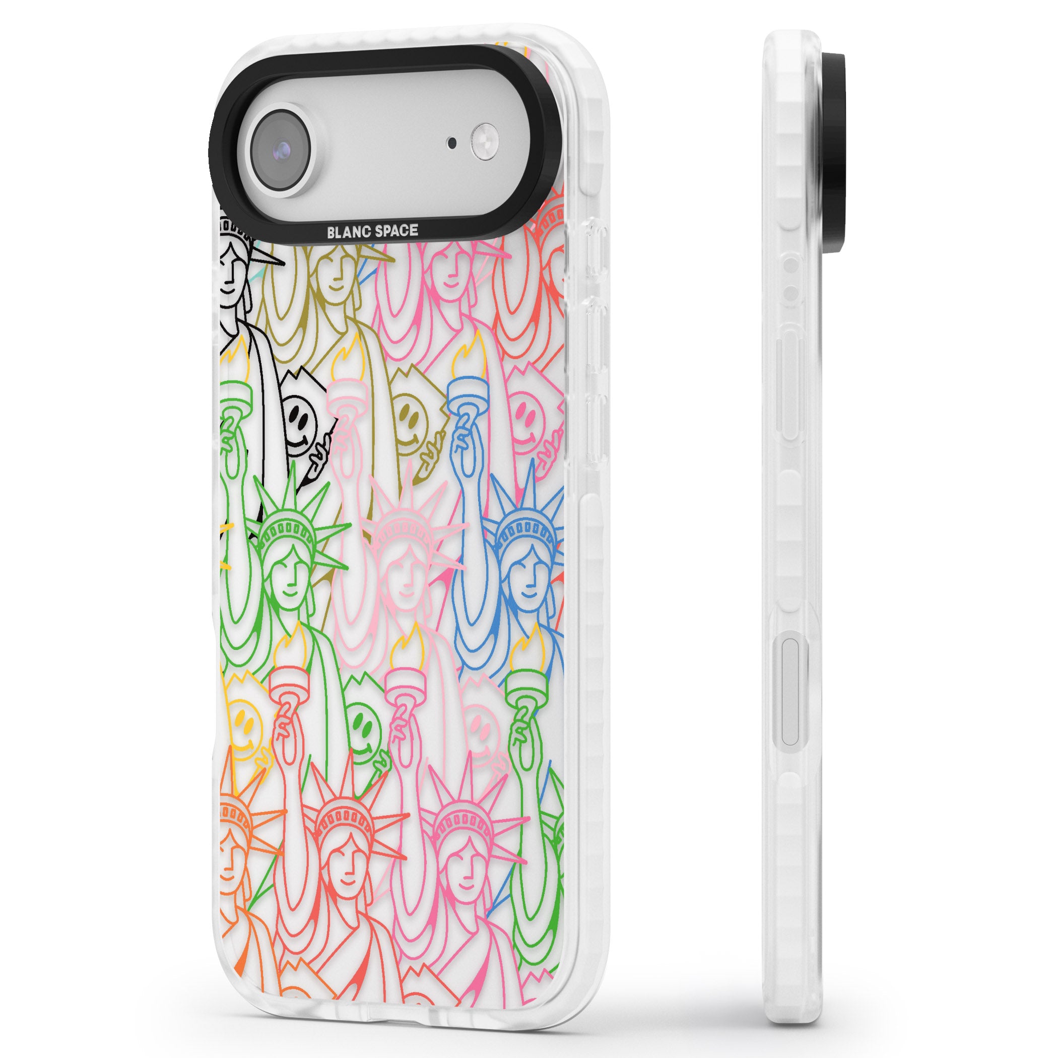 Multicolour Liberty Line Pattern iPhone 17 Air Impact Clear Phone Case Side Profile