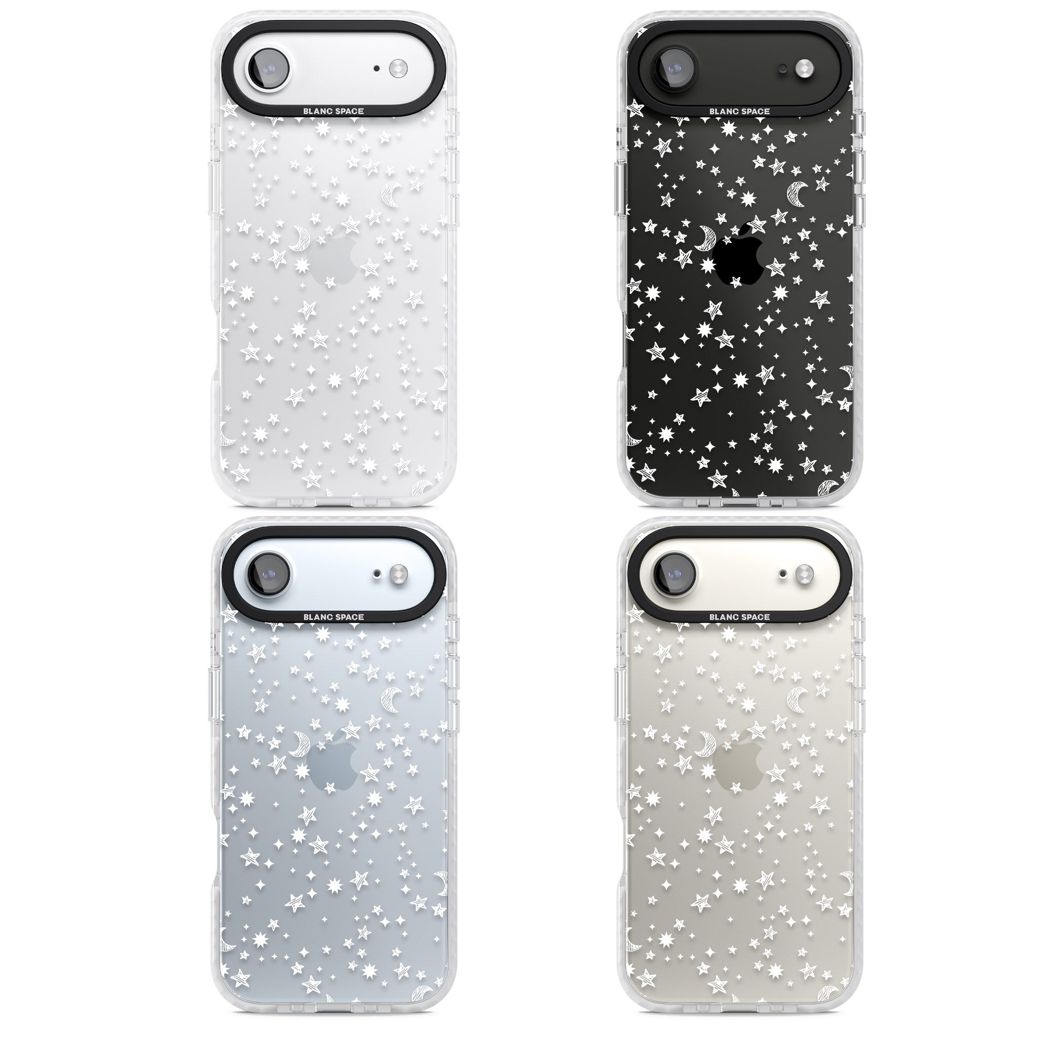 White Cosmic Galaxy Pattern iPhone 17 Air Impact Clear Phone Case APT Impact Protection