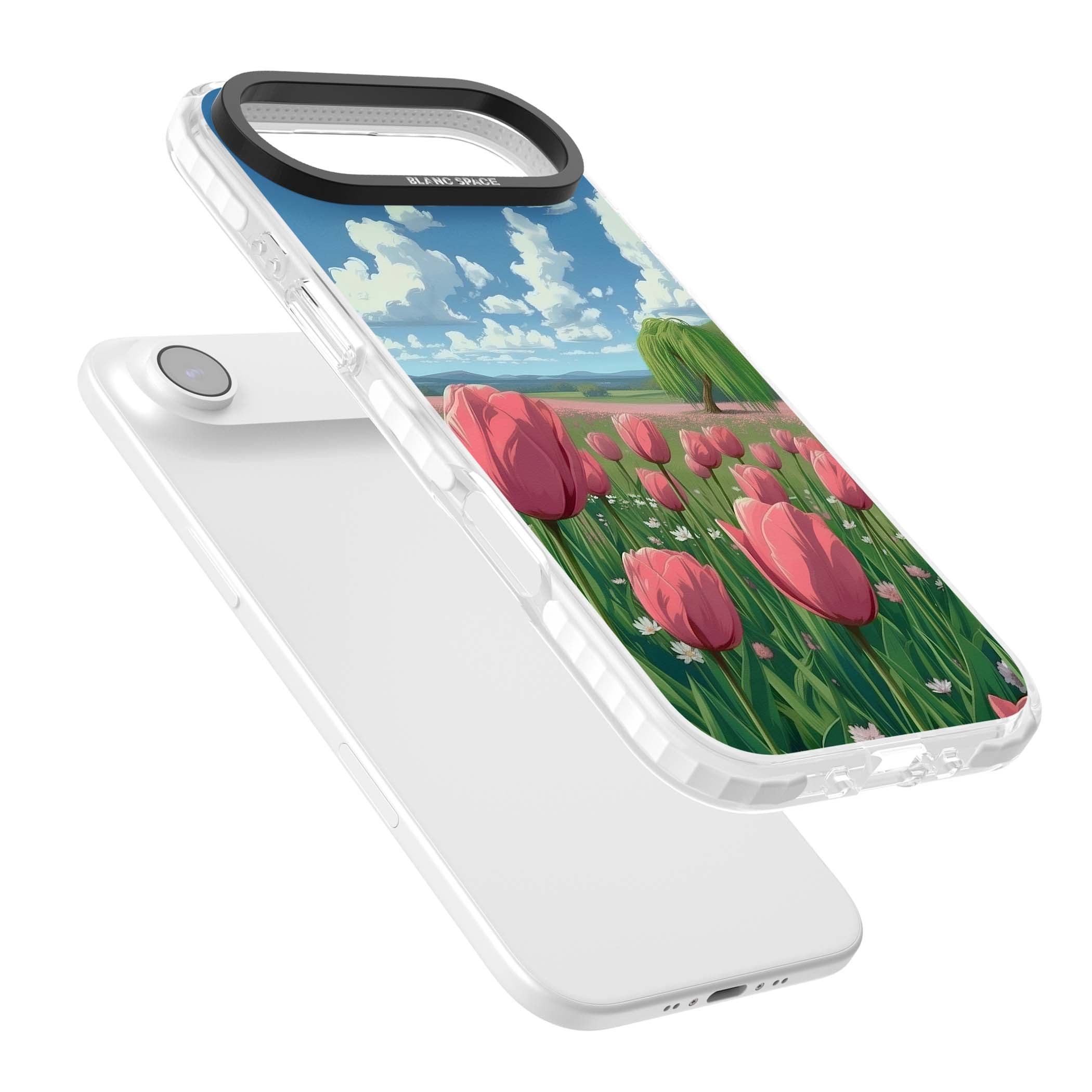 Willow By The Pink Tulips floral iPhone case | Black Impact case for iPhone Air