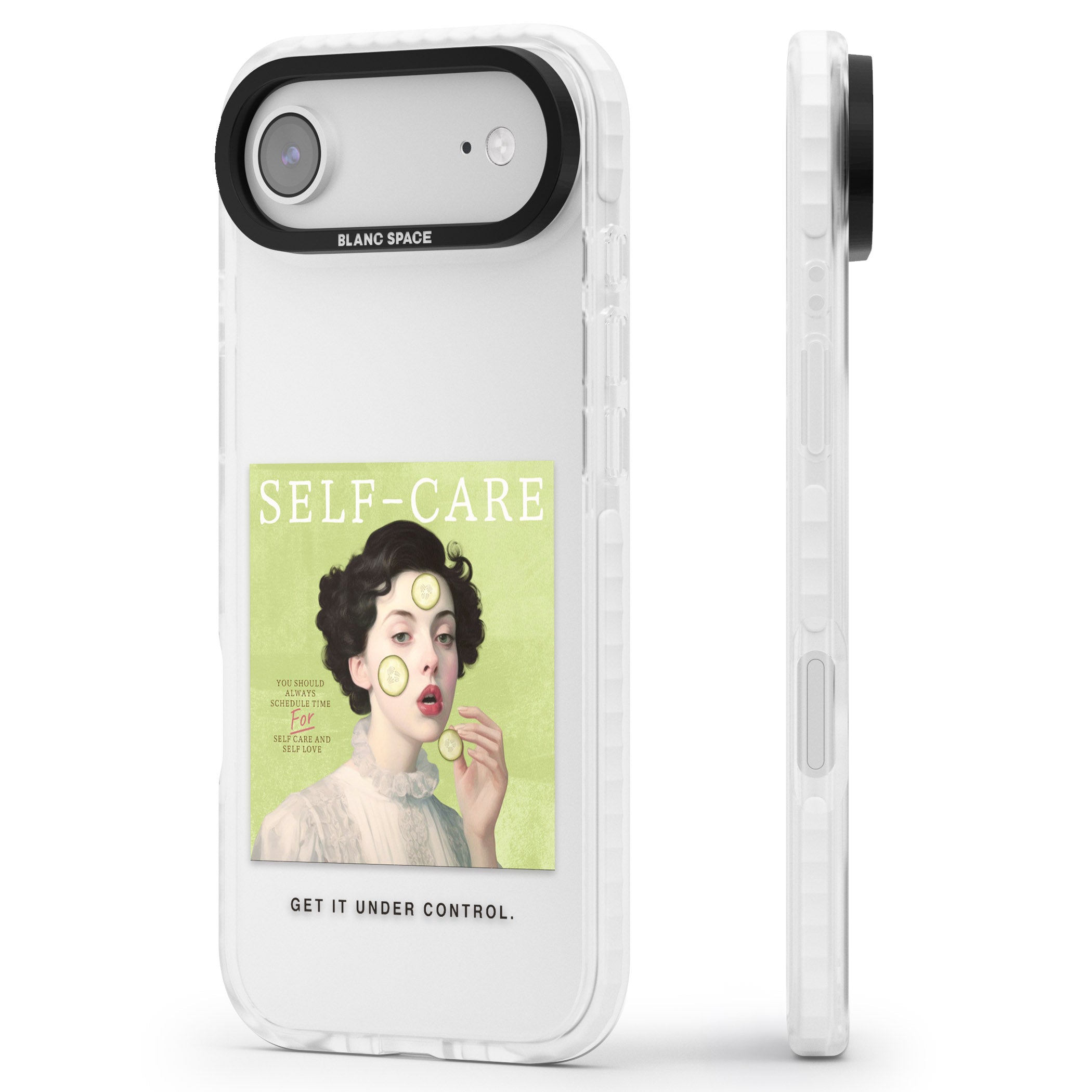 Self Care iPhone 17 Air Impact Clear Phone Case Side Profile