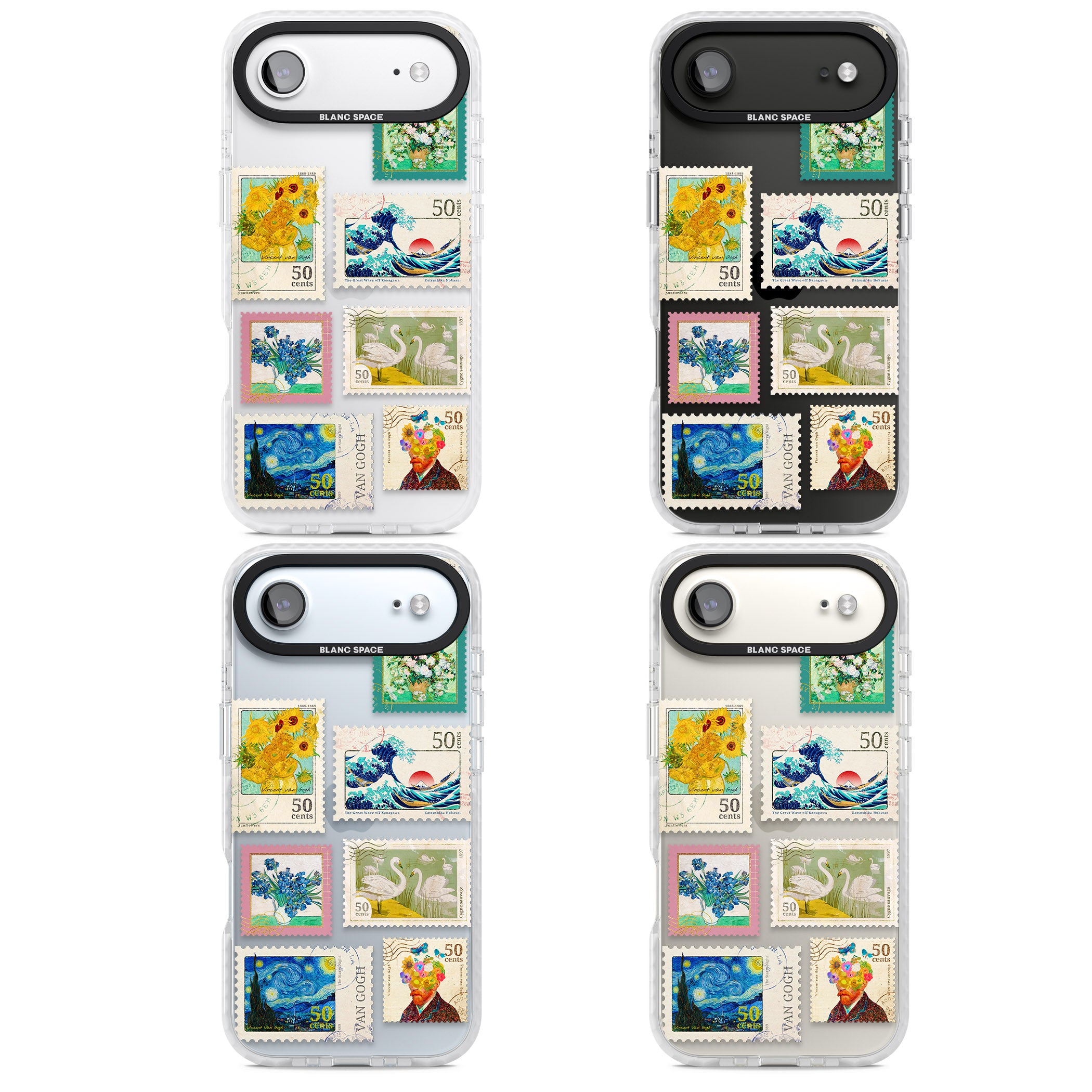 Vintage Art Stamps iPhone 17 Air Impact Clear Phone Case APT Impact Protection