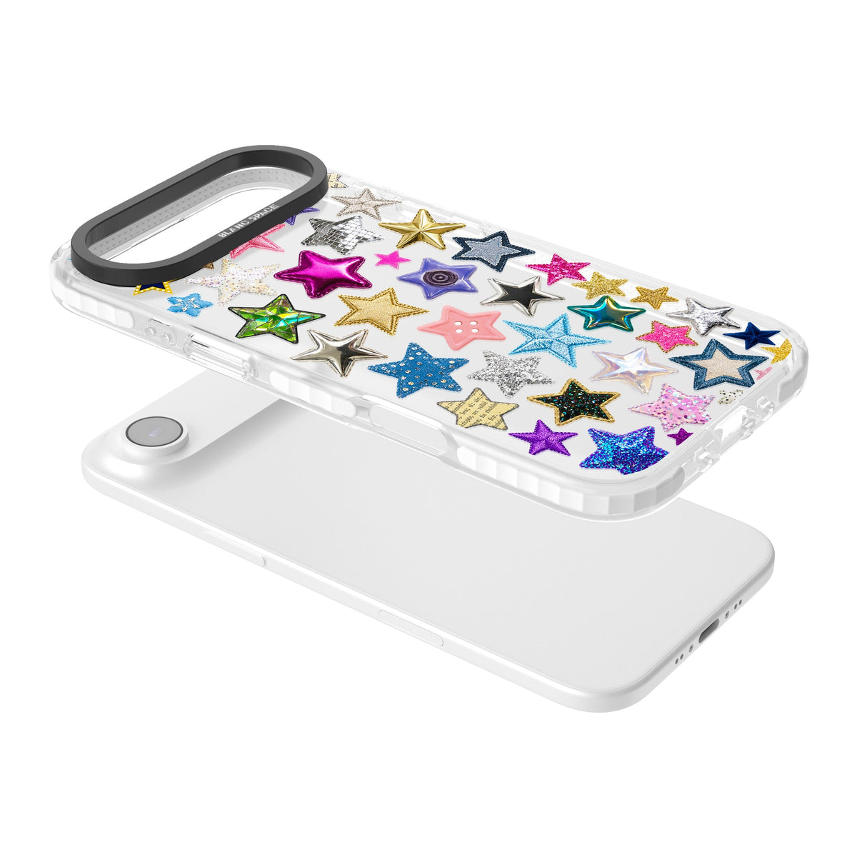 Crafty Star Mix iPhone Air Impact Clear Phone Case angled