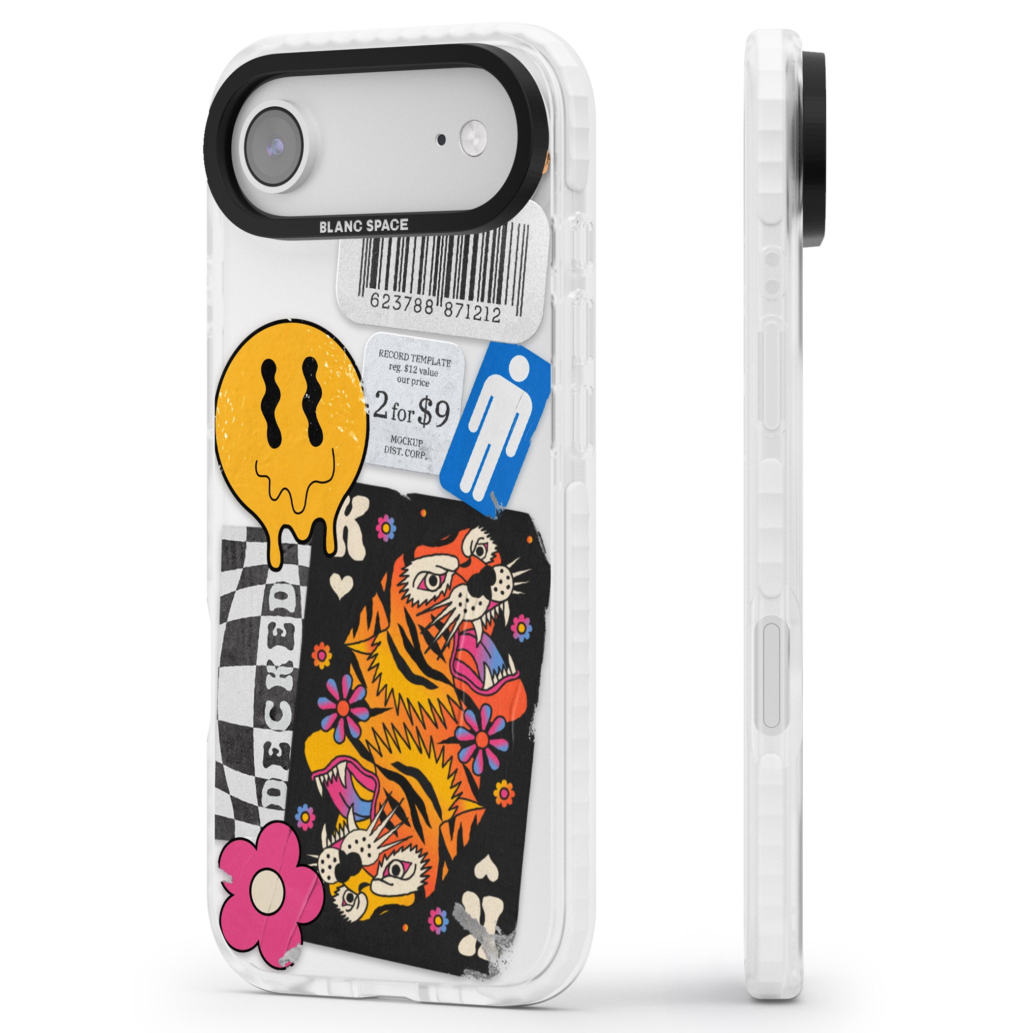 Electric Vibes iPhone 17 Air Impact Clear Phone Case Side Profile