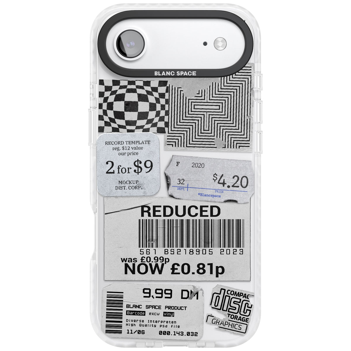 White Sticker Mix iPhone Air Impact Clear Phone Case front