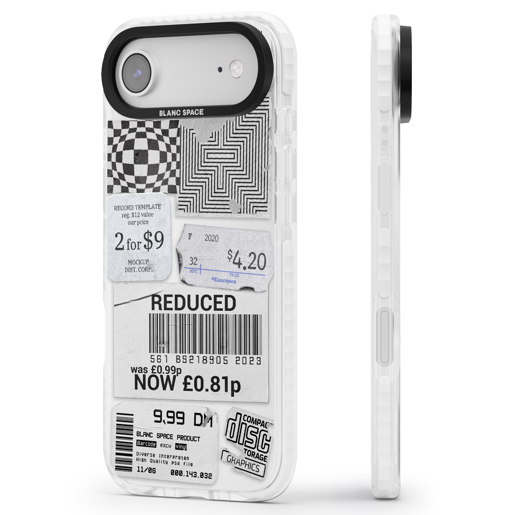 White Sticker Mix iPhone 17 Air Impact Clear Phone Case Side Profile