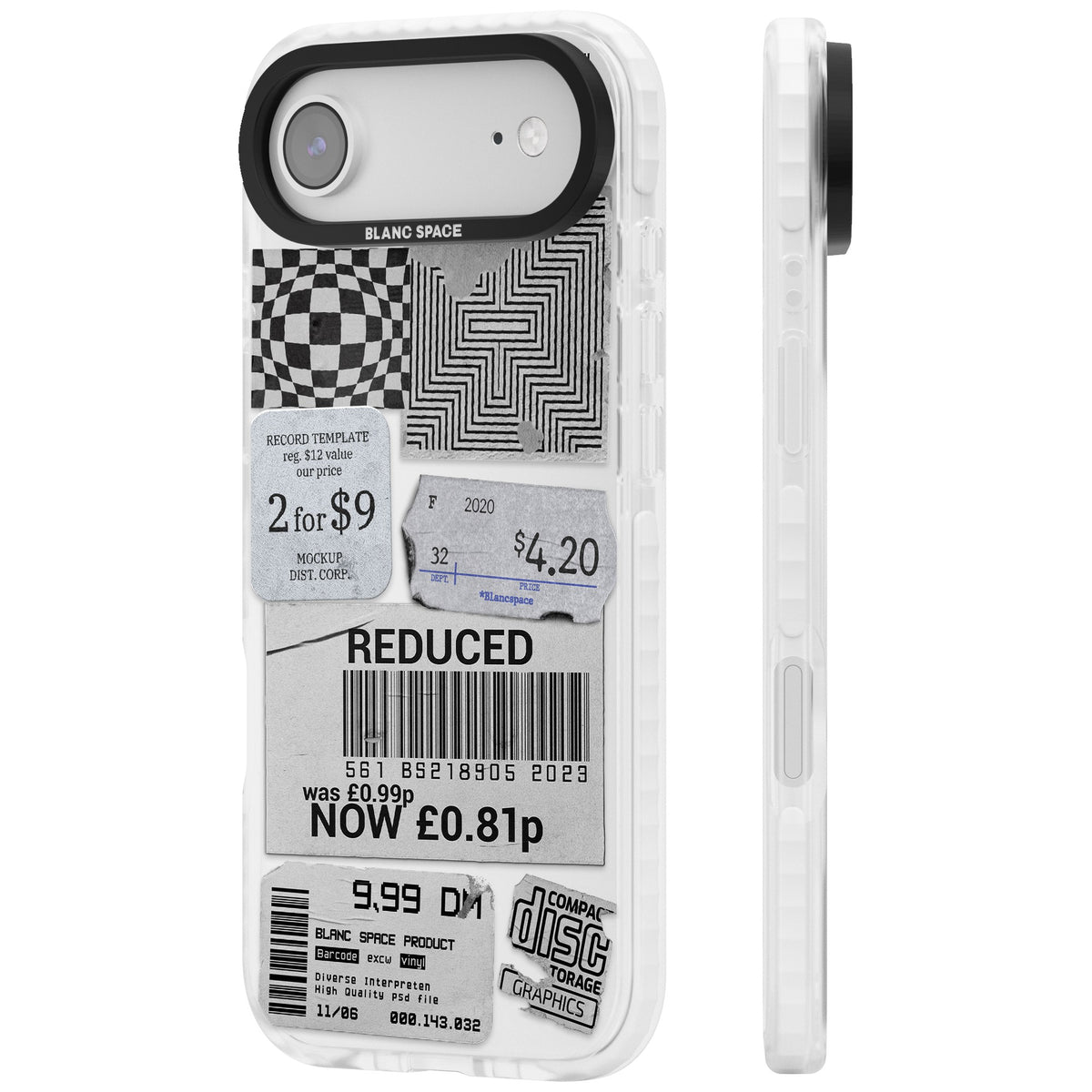 White Sticker Mix iPhone Air Impact Clear Phone Case side