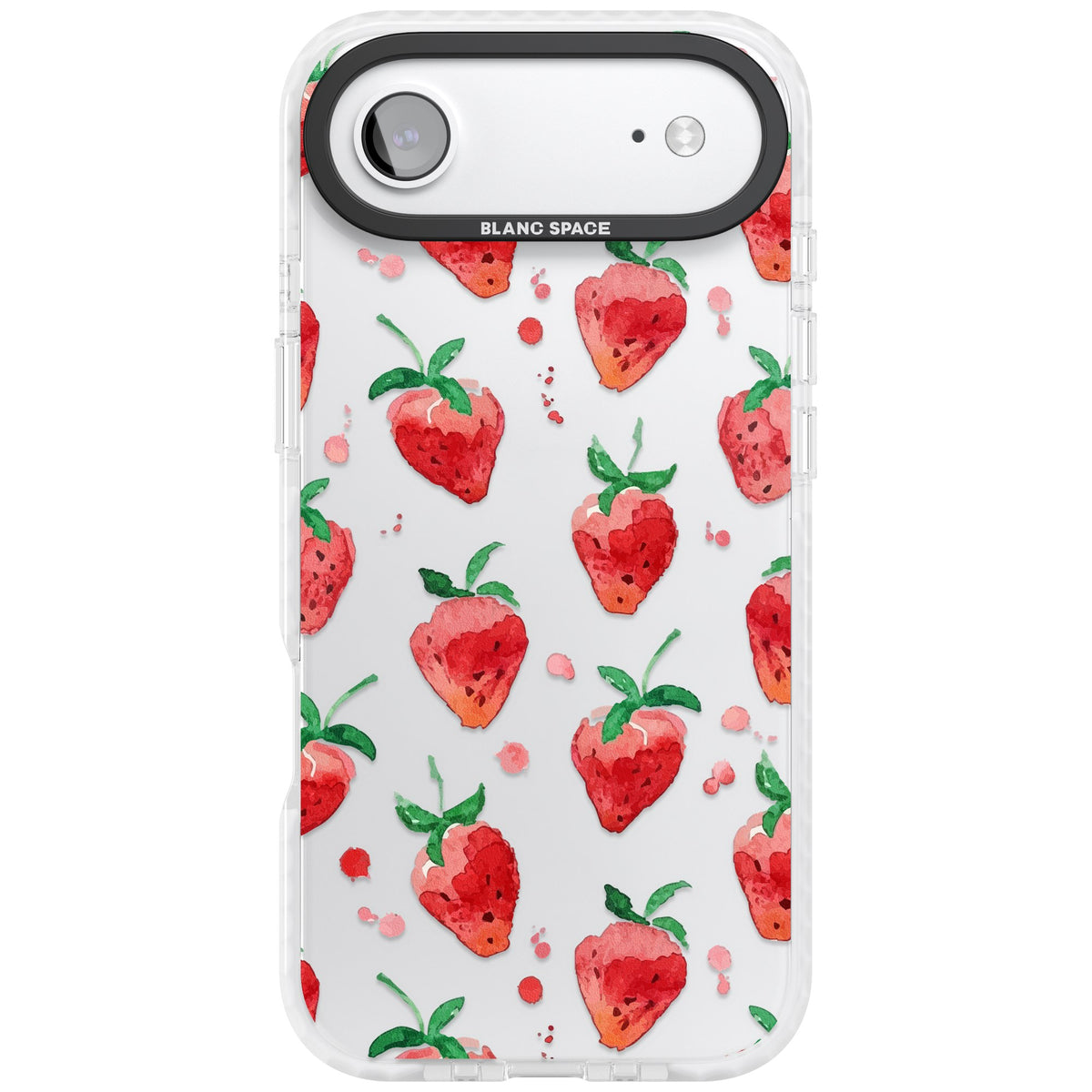 Strawberry Watercolour iPhone Air Impact Clear Phone Case front