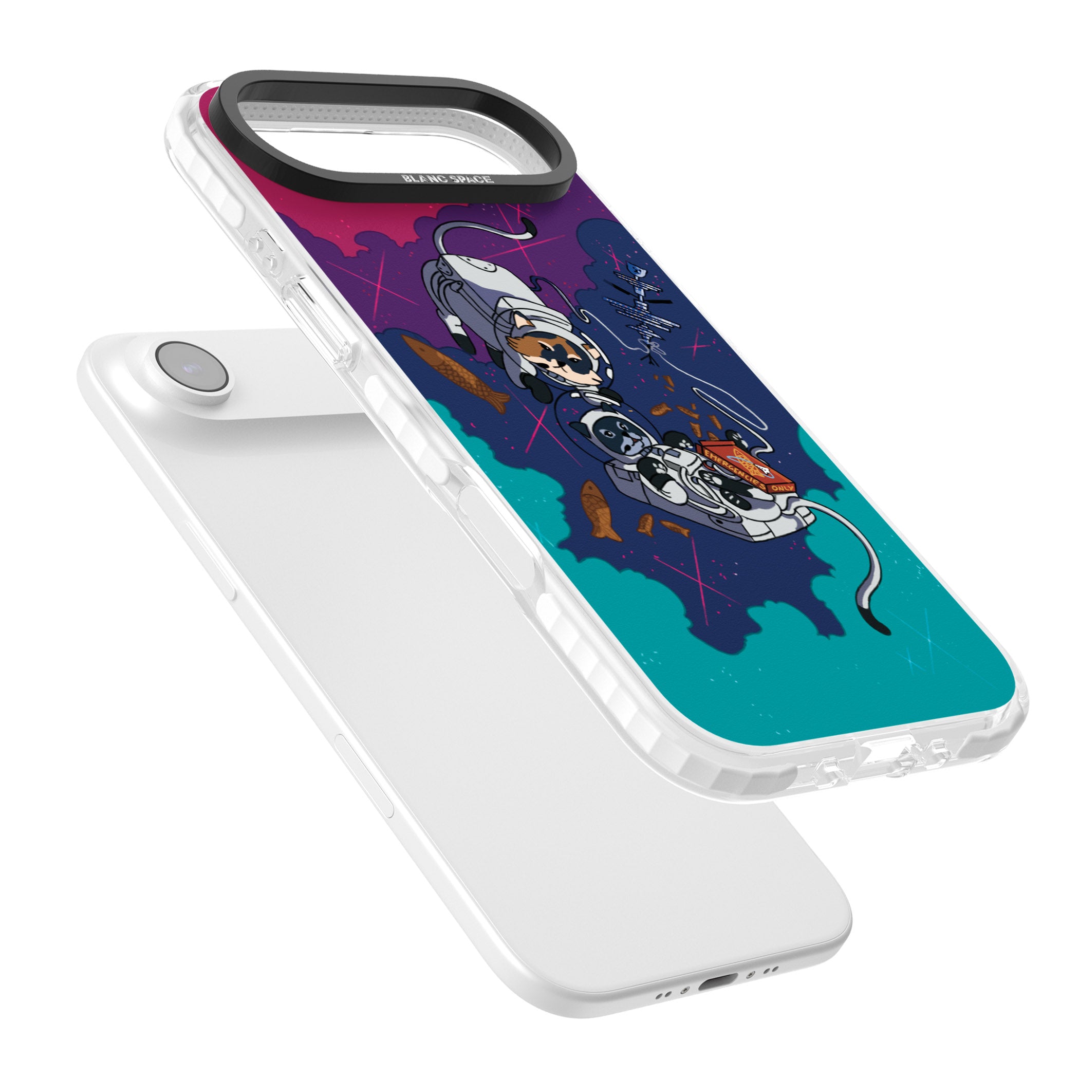 Cats In Space iPhone 17 Air Impact Clear Phone Case Colours